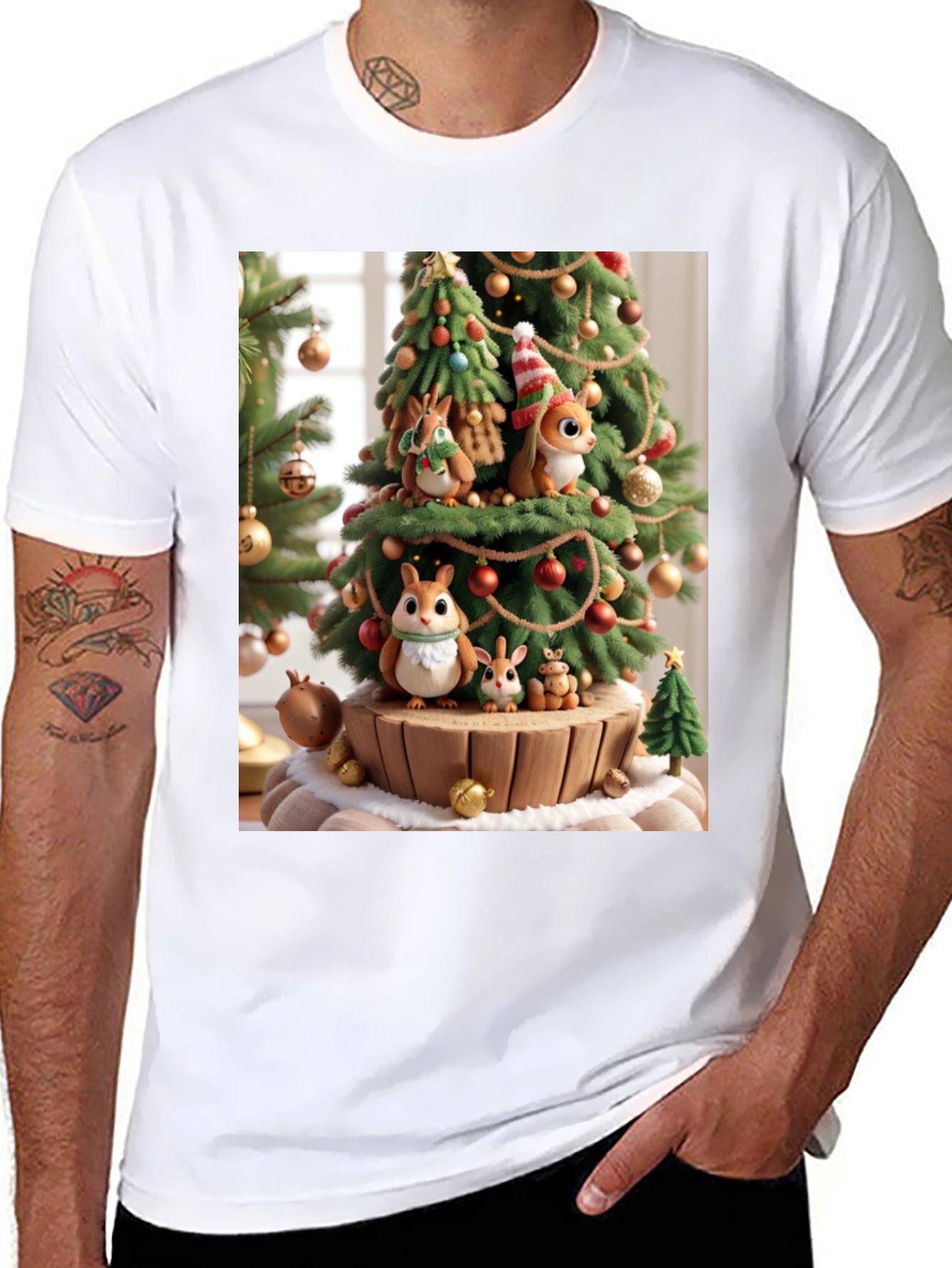 Festive Squirrel Christmas Tree T-Shirt