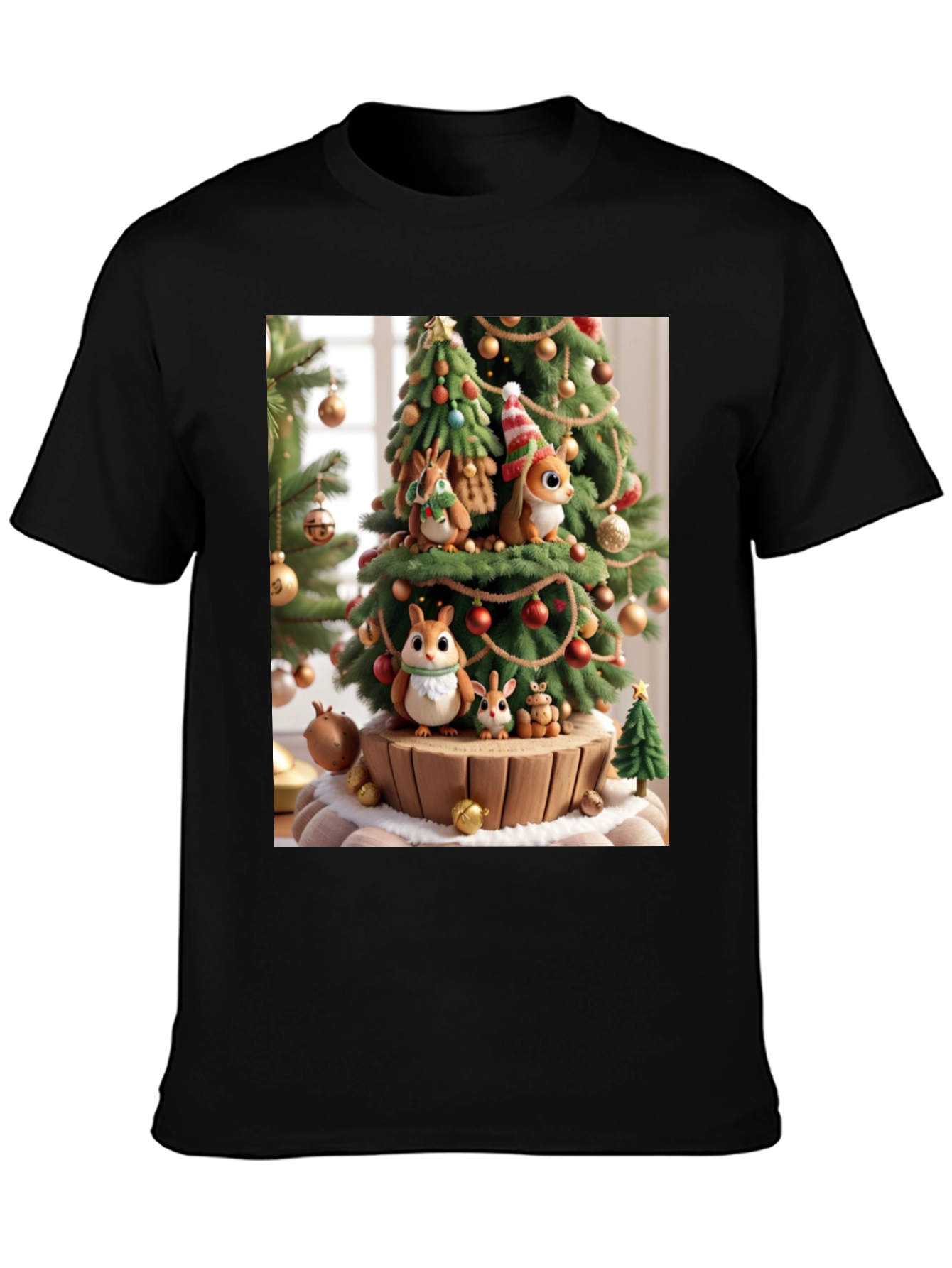 Festive Squirrel Christmas Tree T-Shirt