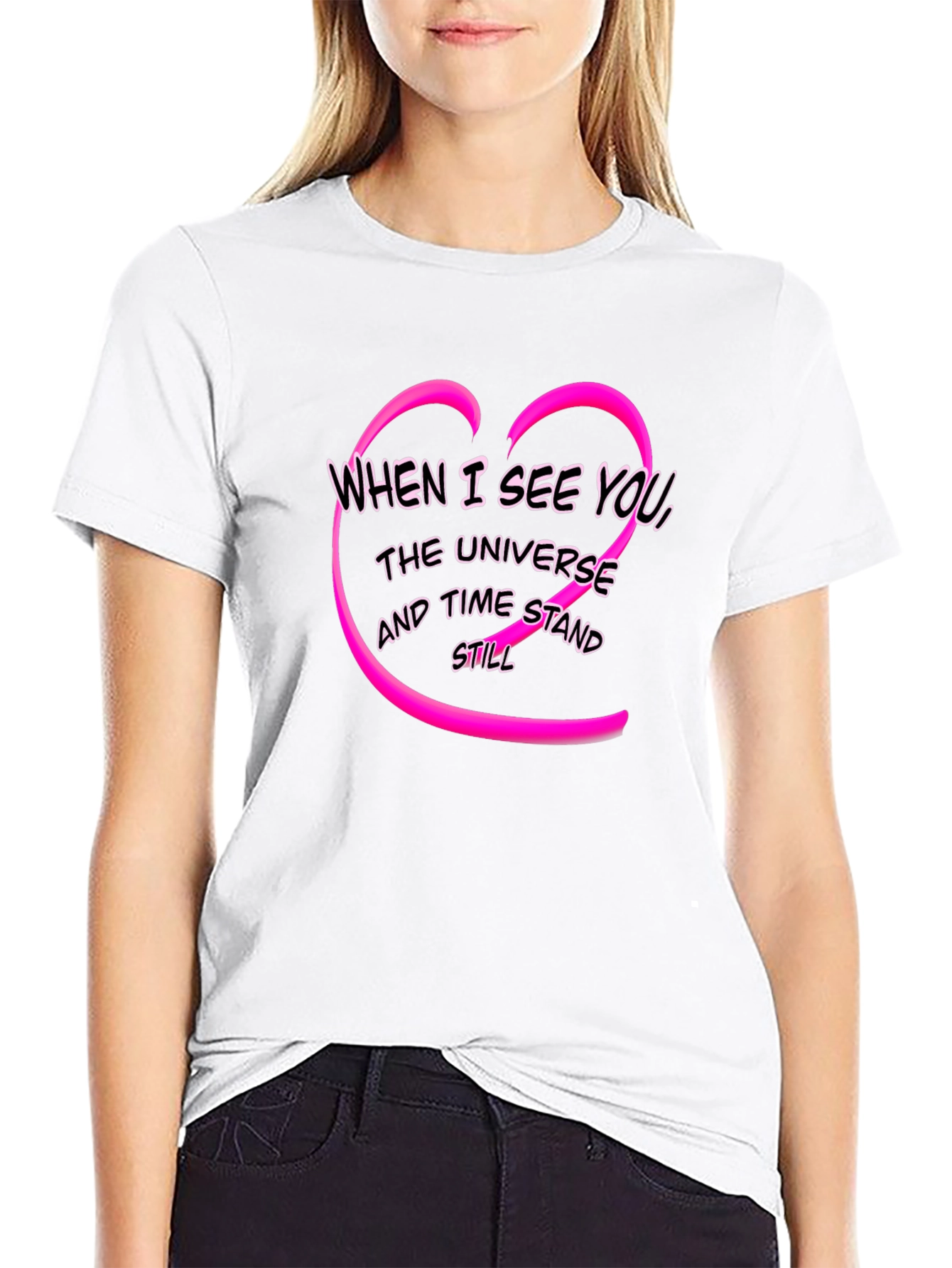 Romantic When I See You Heart Graphic T-Shirt