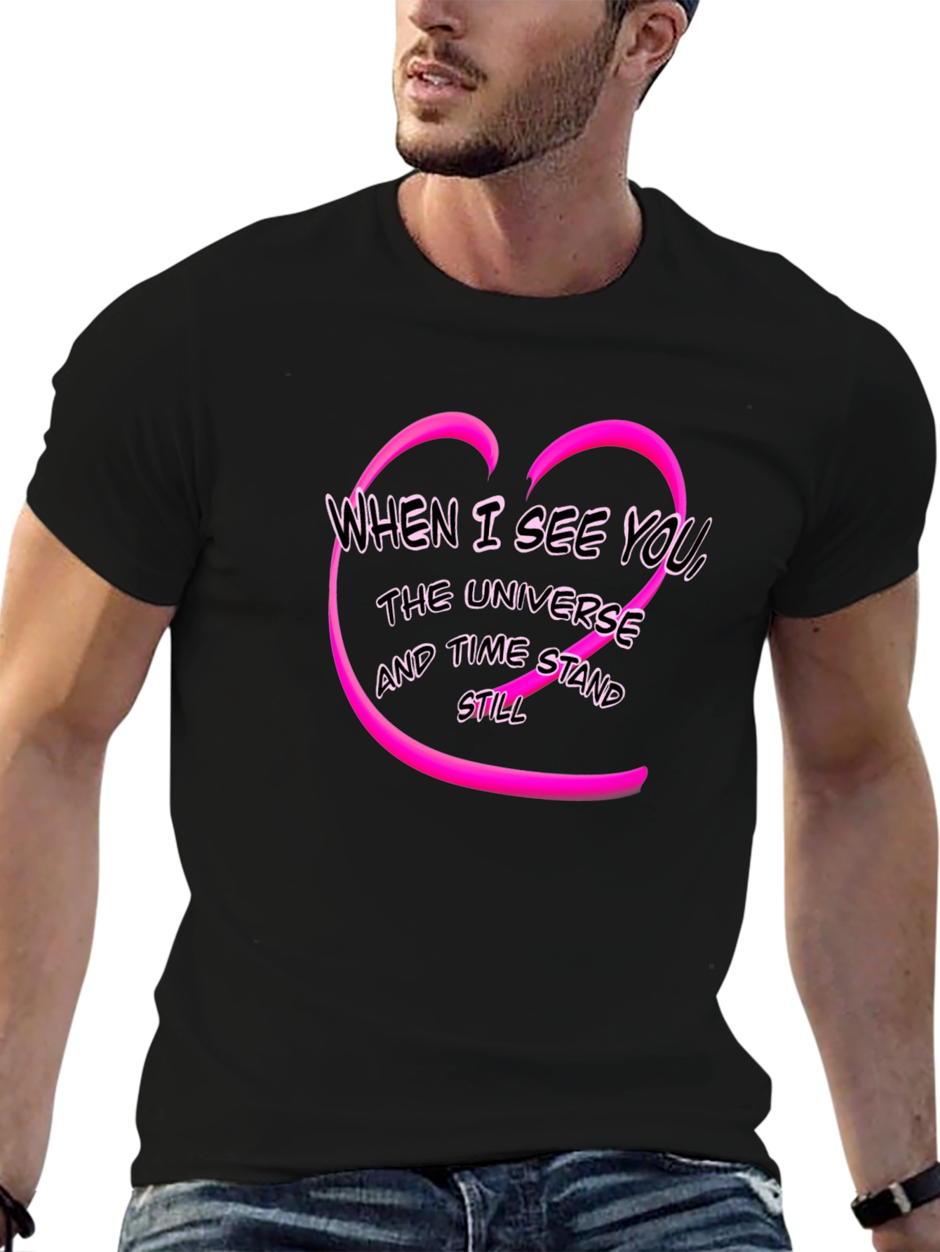 Romantic When I See You Heart Graphic T-Shirt