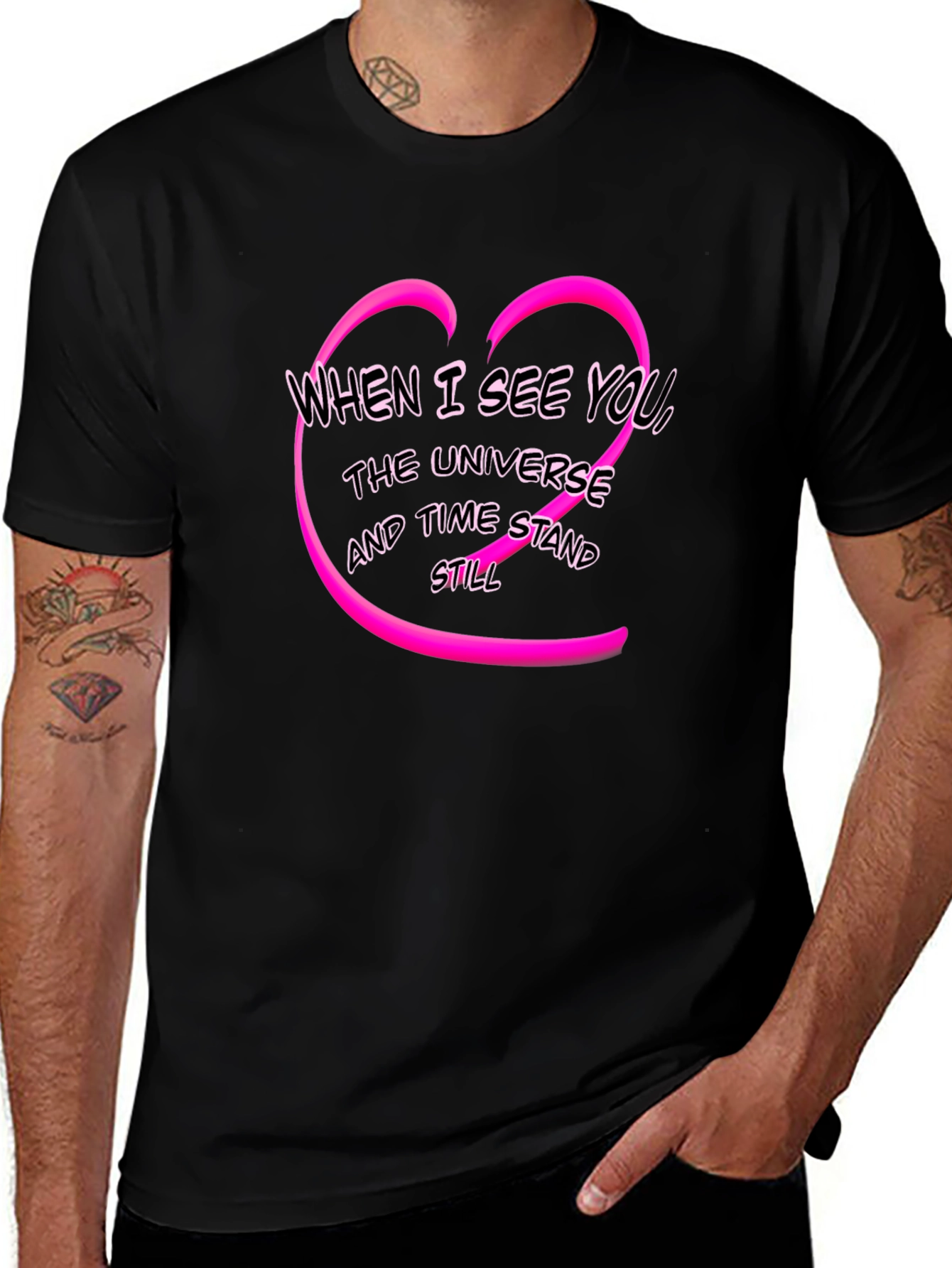 Romantic When I See You Heart Graphic T-Shirt