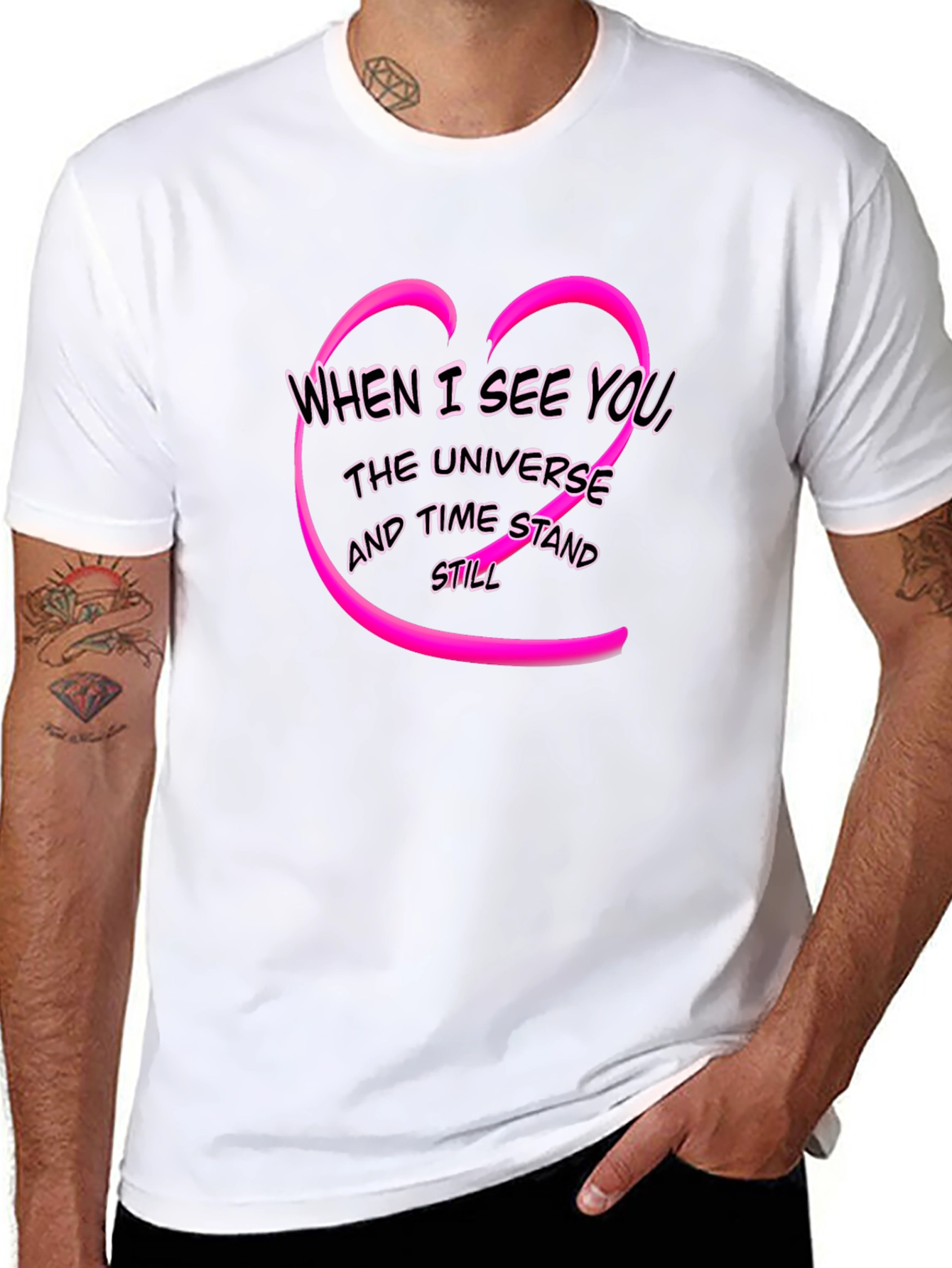 Romantic When I See You Heart Graphic T-Shirt