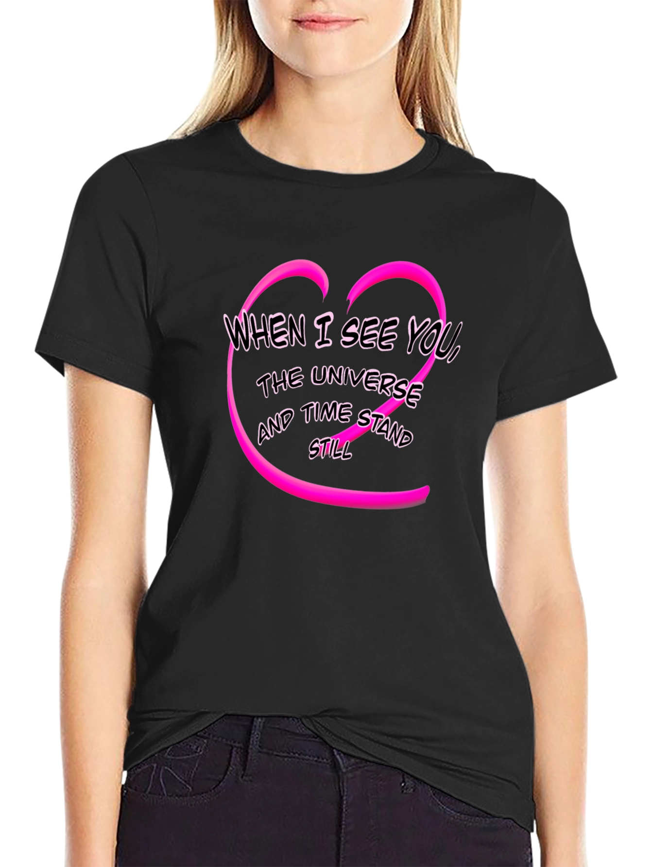 Romantic When I See You Heart Graphic T-Shirt