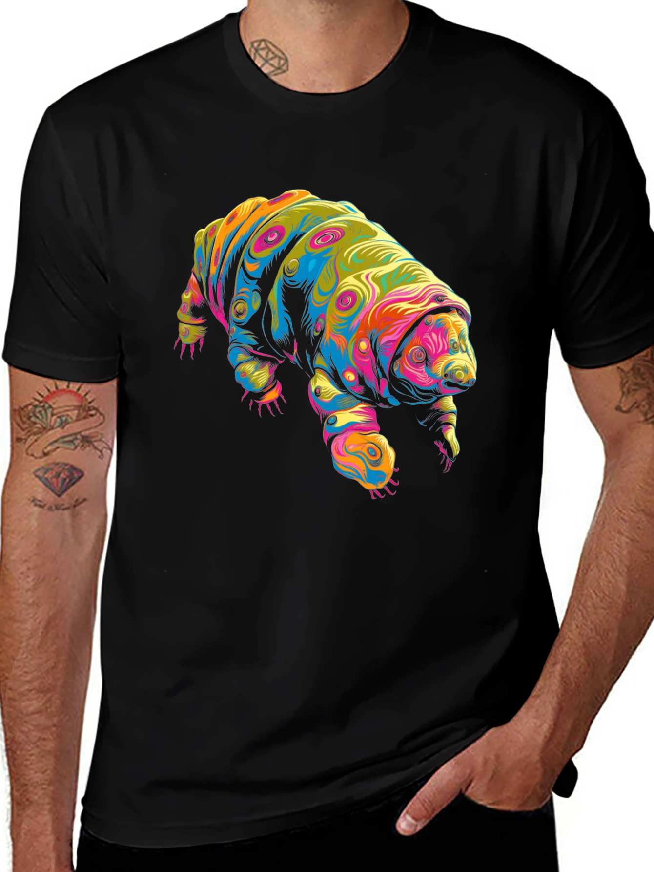 Psychedelic Tardigrade Graphic Tee - Black
