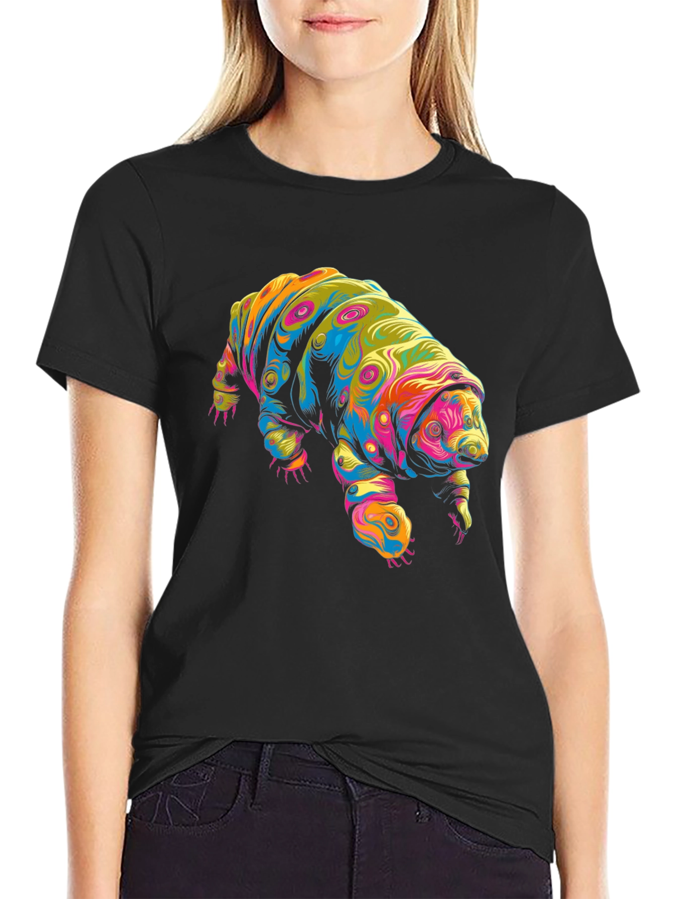 Psychedelic Tardigrade Graphic Tee - Black
