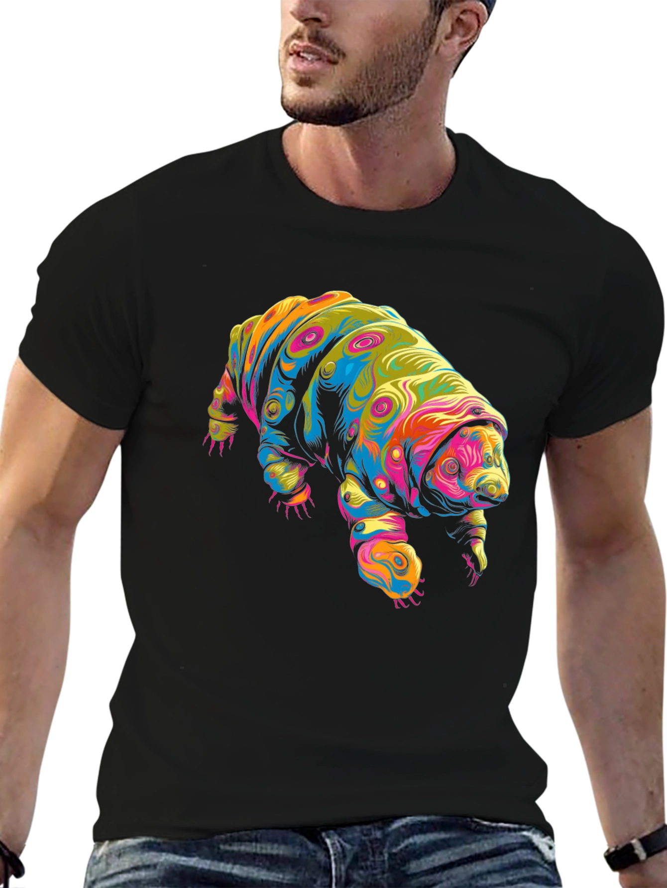 Psychedelic Tardigrade Graphic Tee - Black