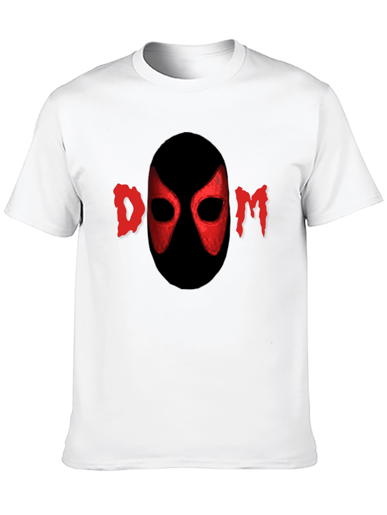 Red DOOM Mask Graphic Black T-Shirt