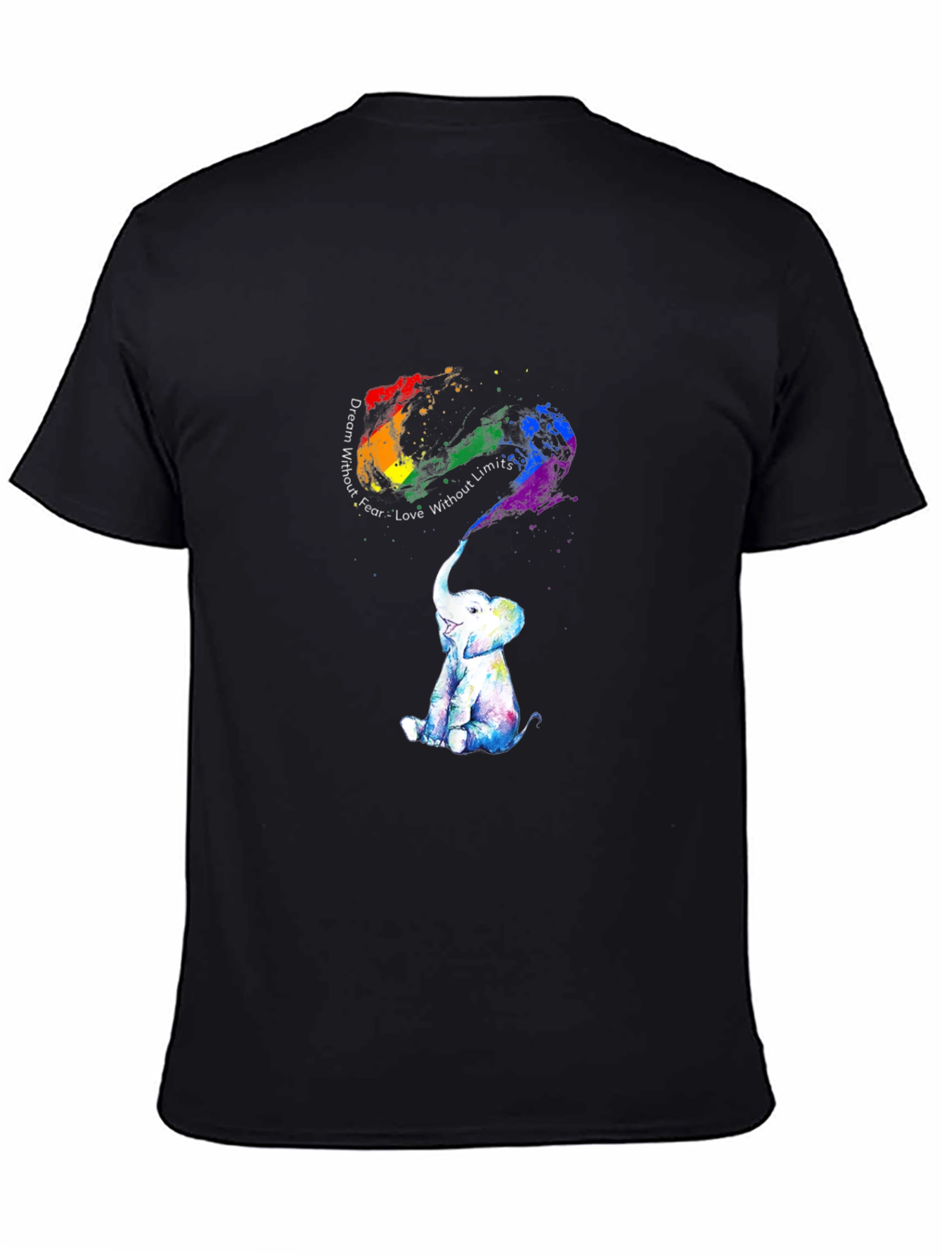 Rainbow Elephant Graphic Tee - Dream Without Fear
