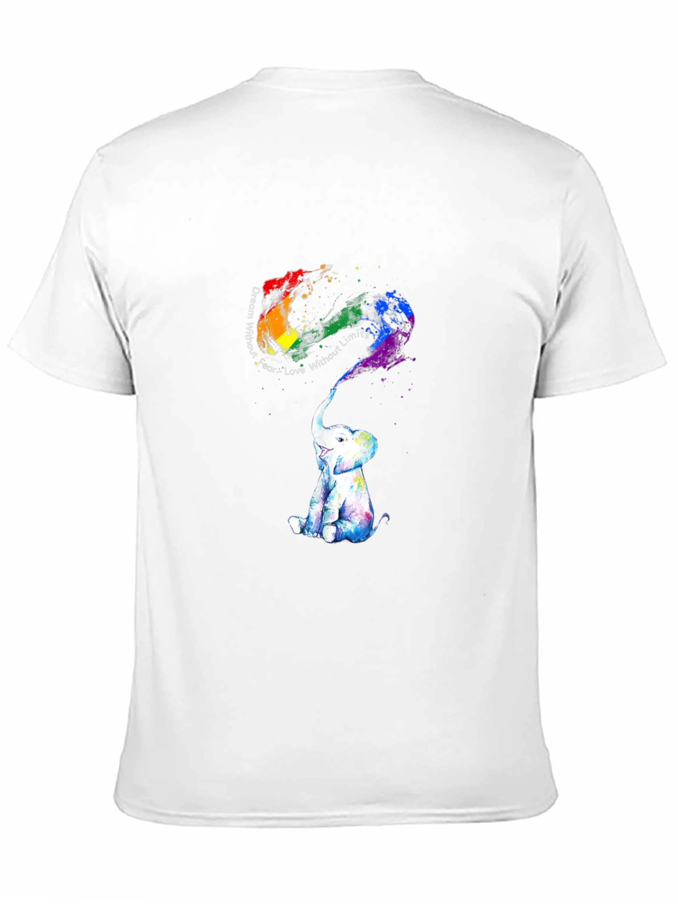 Rainbow Elephant Graphic Tee - Dream Without Fear
