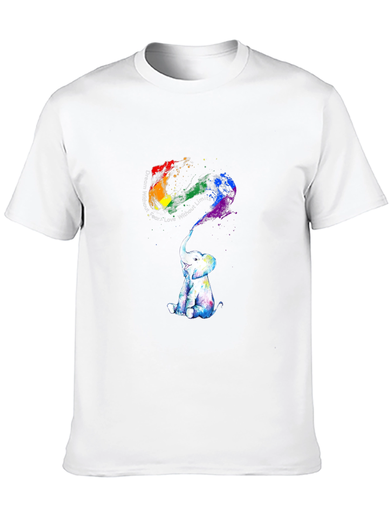 Rainbow Elephant Graphic Tee - Dream Without Fear