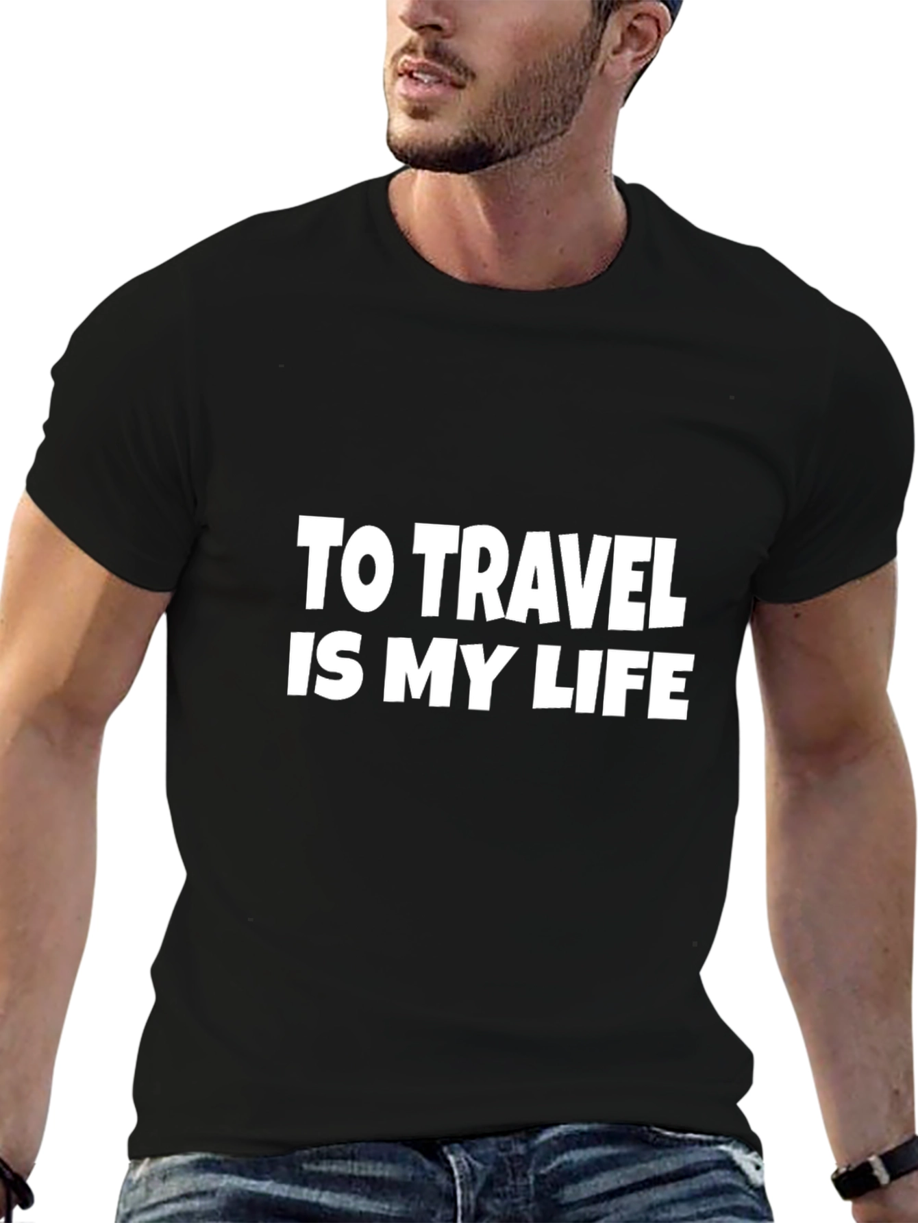 Travel Is My Life Black Graphic Tee