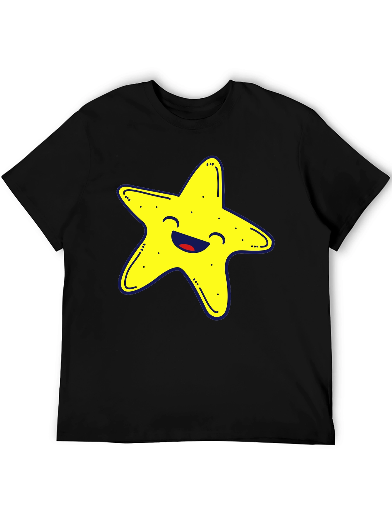 Starfish Graphic Tee - Fun & Casual Black T-Shirt