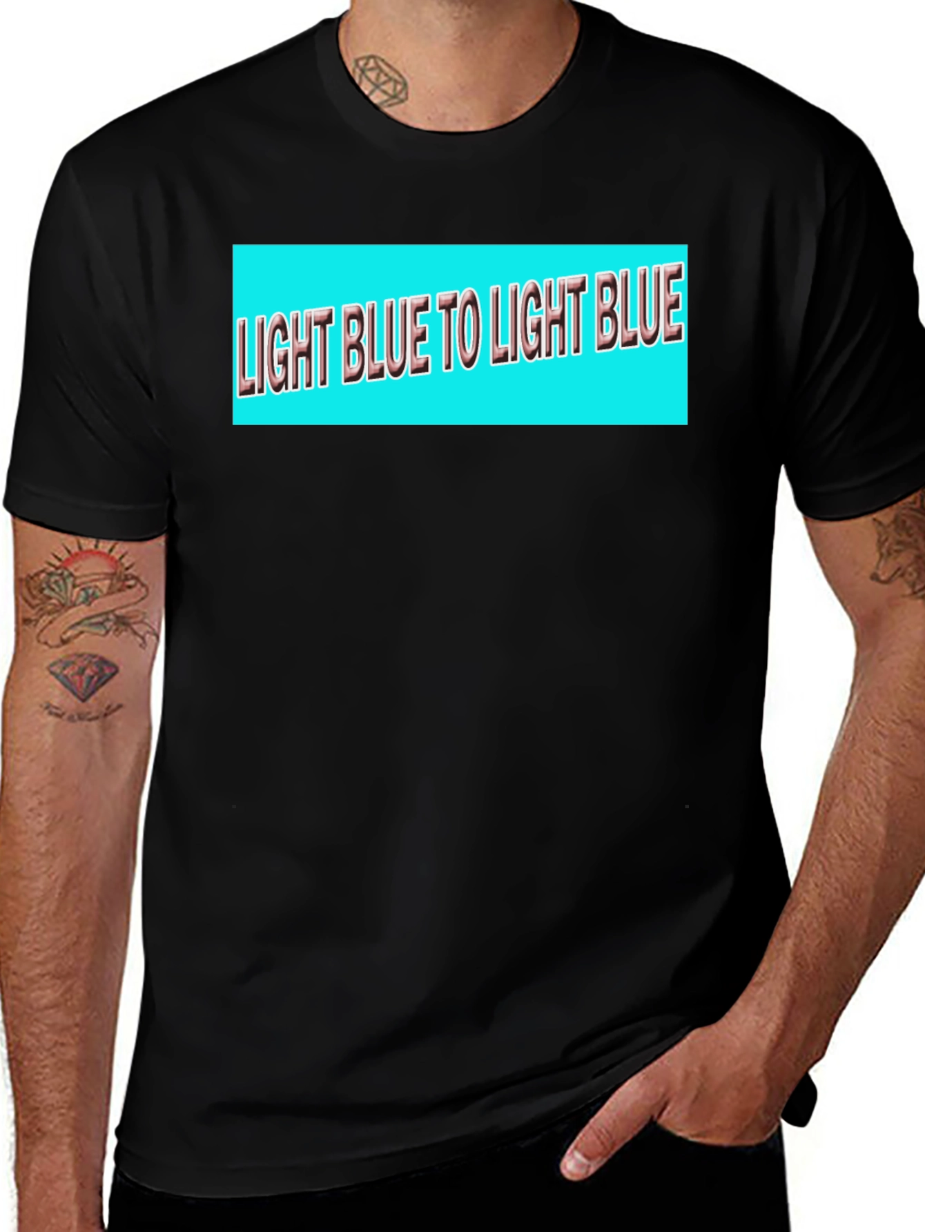 Light Blue Text Graphic Tee - Stylish Everyday Wear
