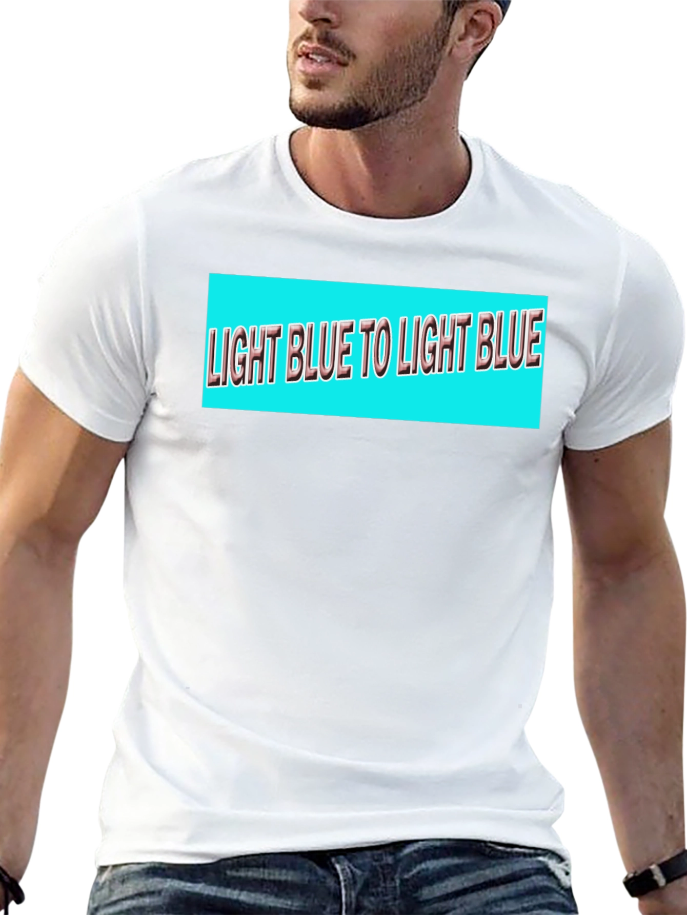 Light Blue Text Graphic Tee - Stylish Everyday Wear