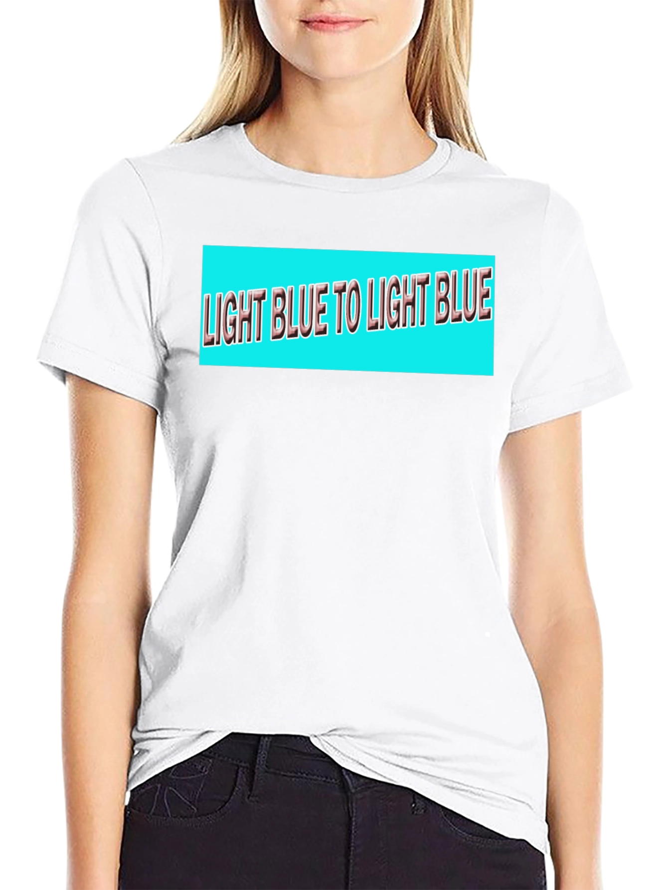 Light Blue Text Graphic Tee - Stylish Everyday Wear