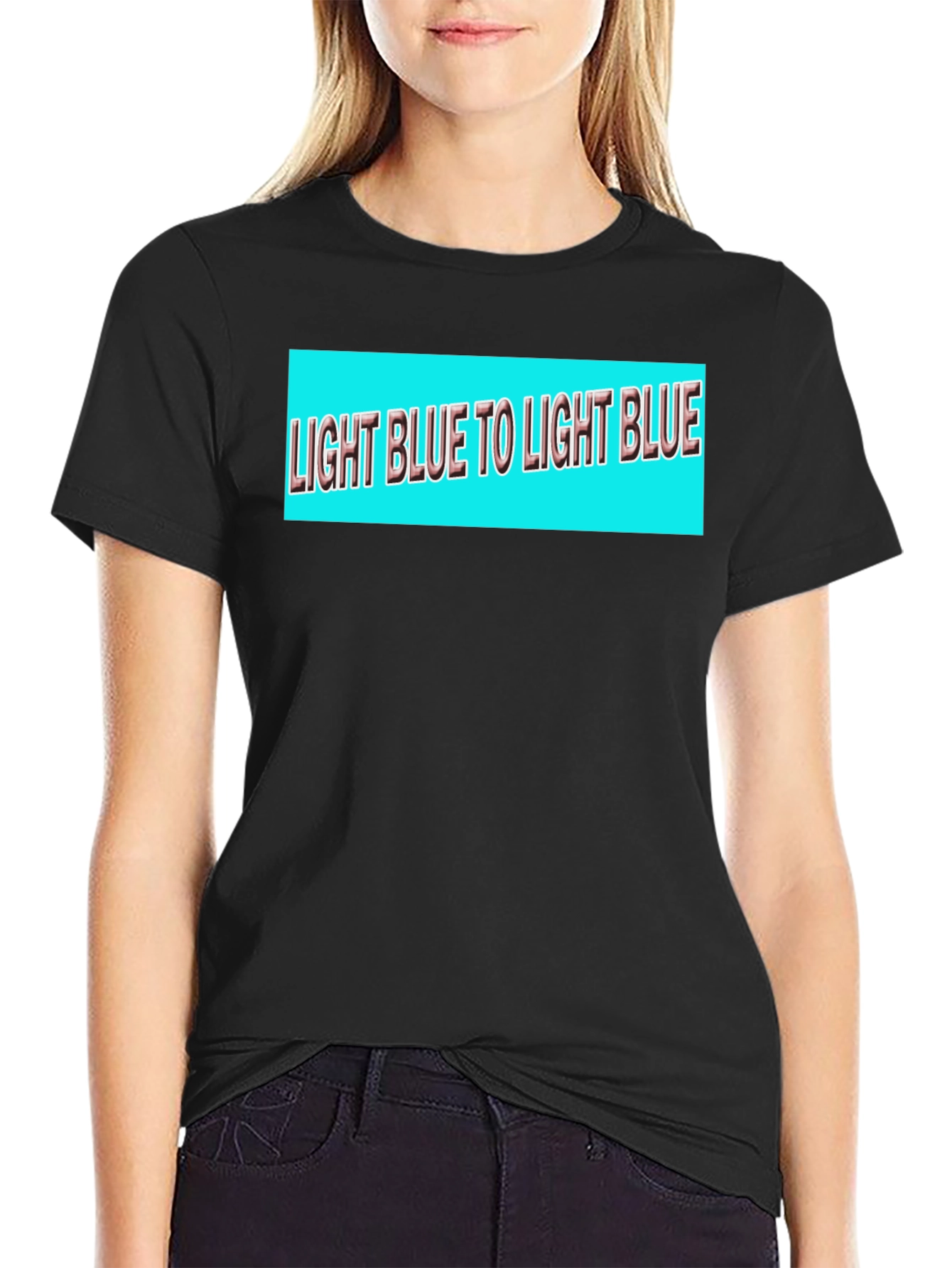 Light Blue Text Graphic Tee - Stylish Everyday Wear