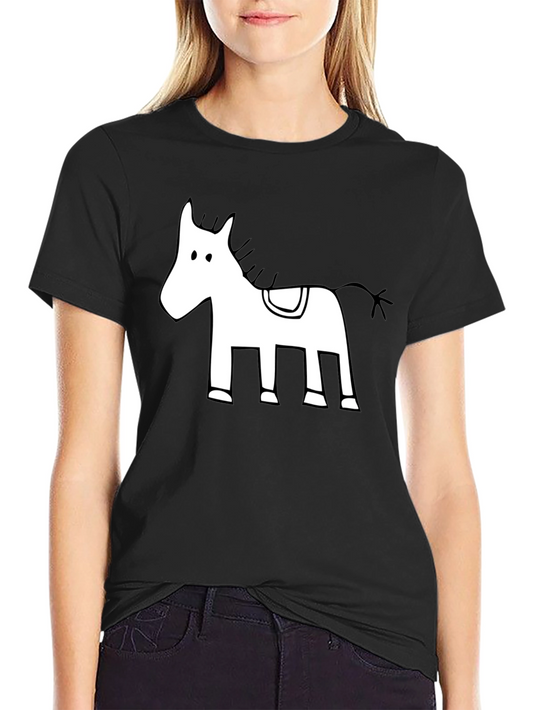 Cartoon Horse Graphic Tee - Mens Black T-Shirt