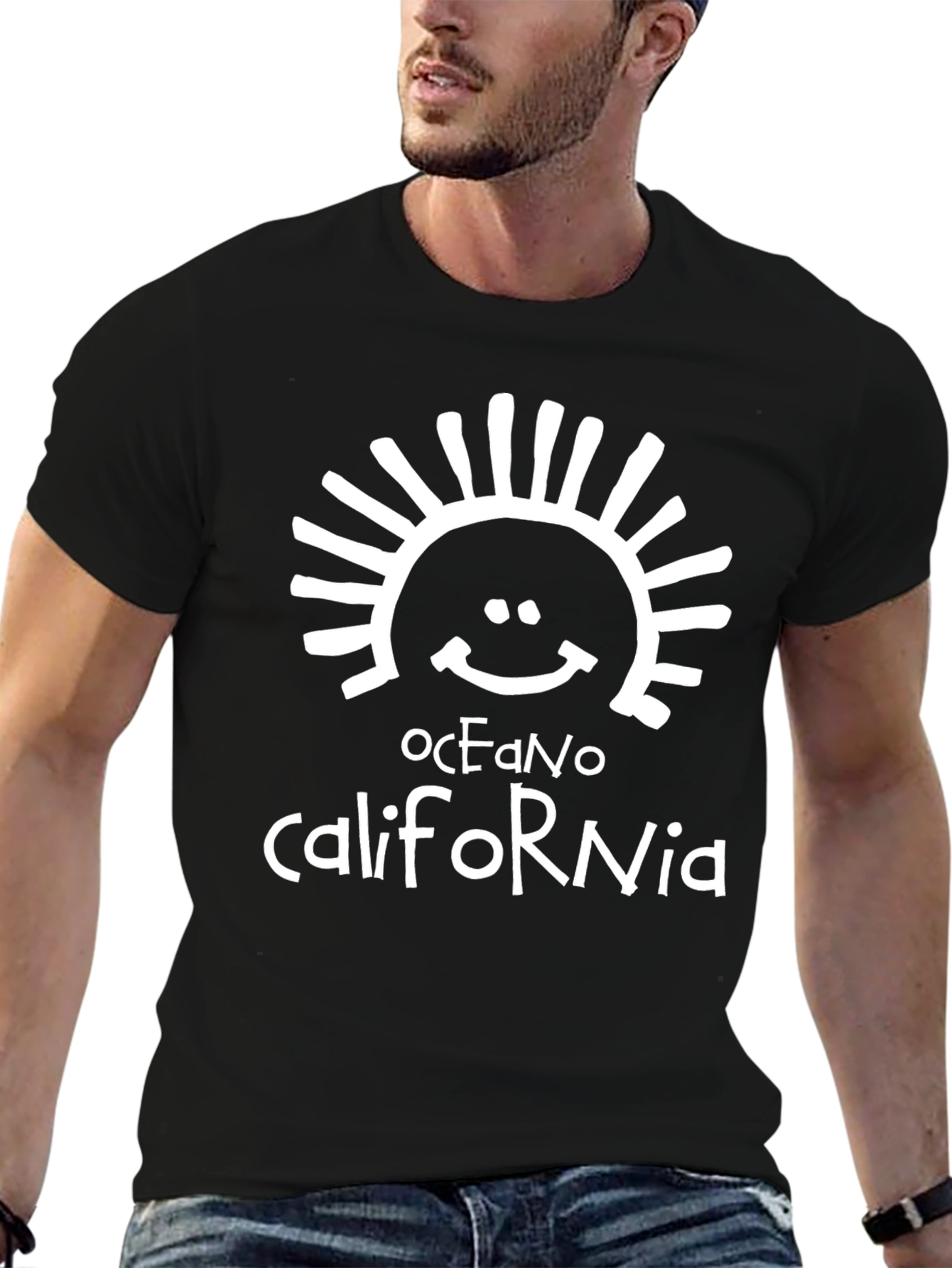 Oceano California Black Graphic T-Shirt