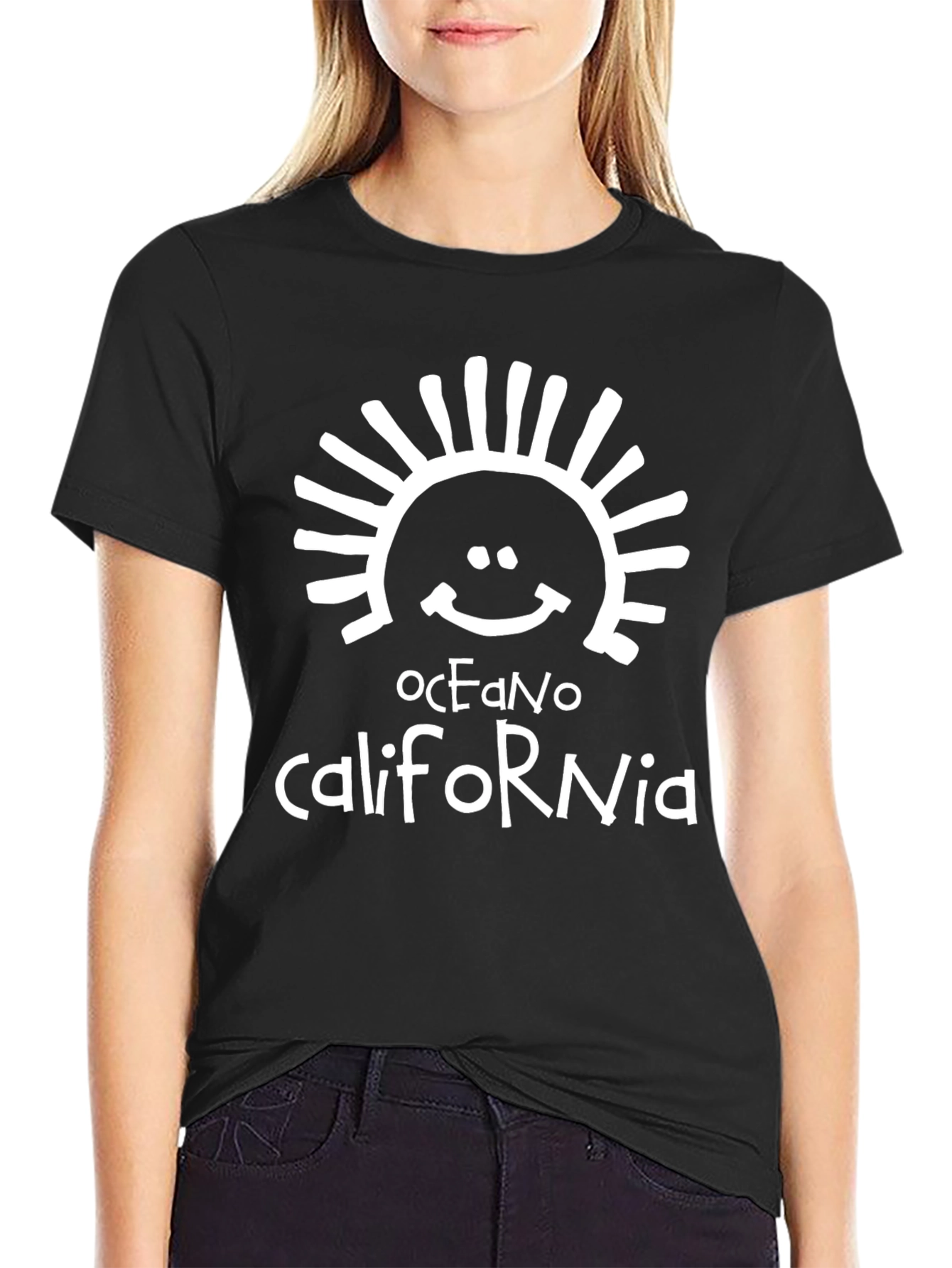 Oceano California Black Graphic T-Shirt