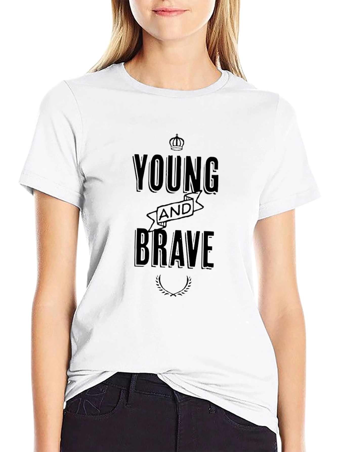 Young and Brave Graphic Tee - Classic Black T-Shirt