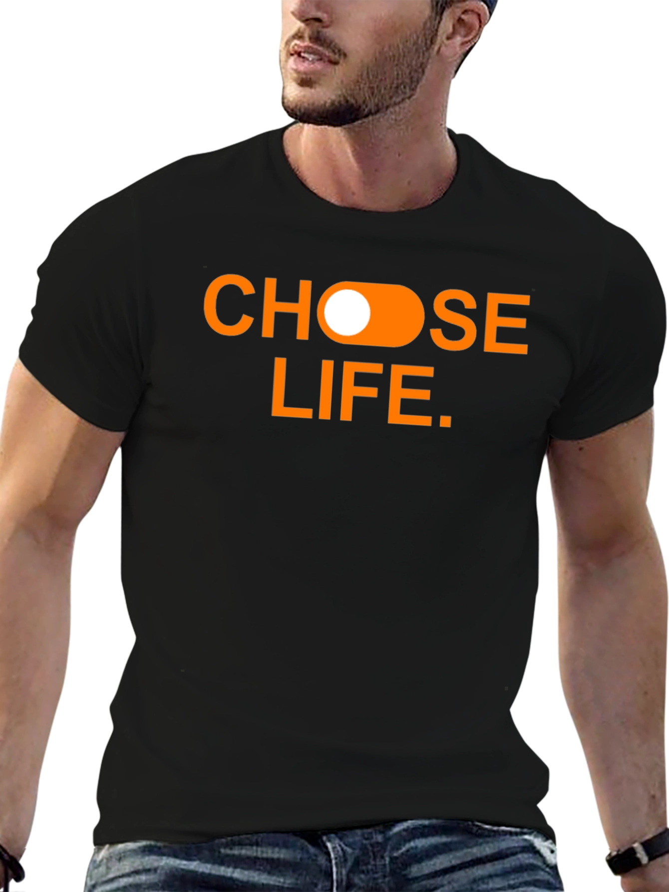 Choose Life Graphic Tee - Black Cotton T-Shirt