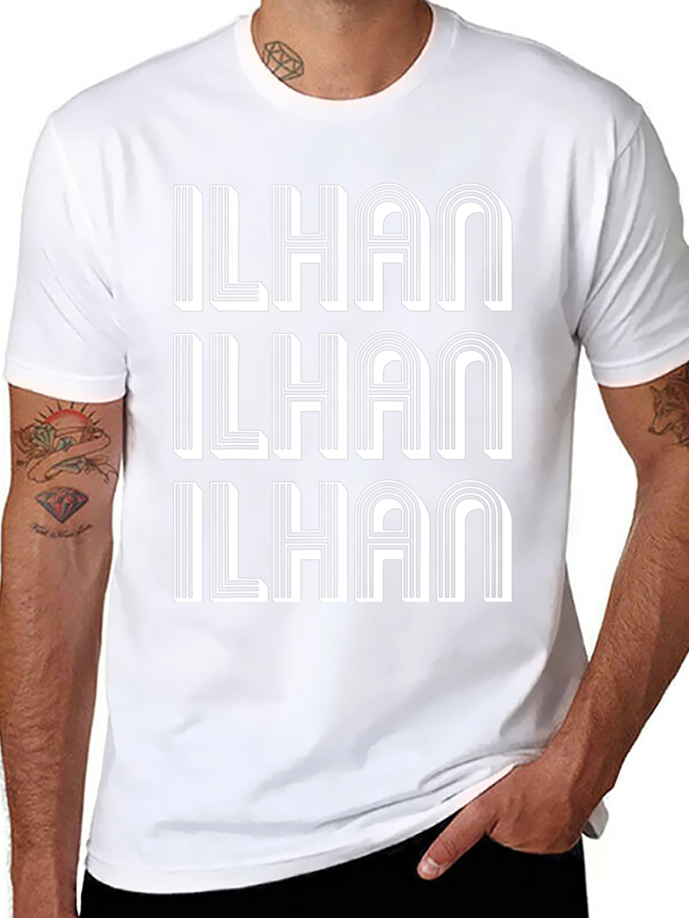 ILHAN Bold Graphic Print T-Shirt