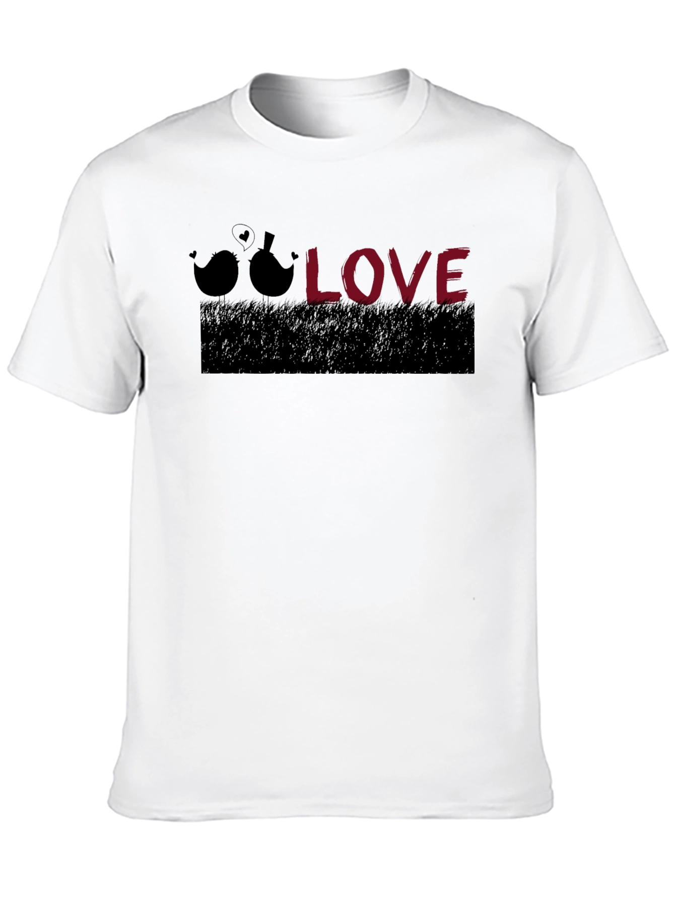 Love Birds Graphic Tee - Black Cotton T-Shirt