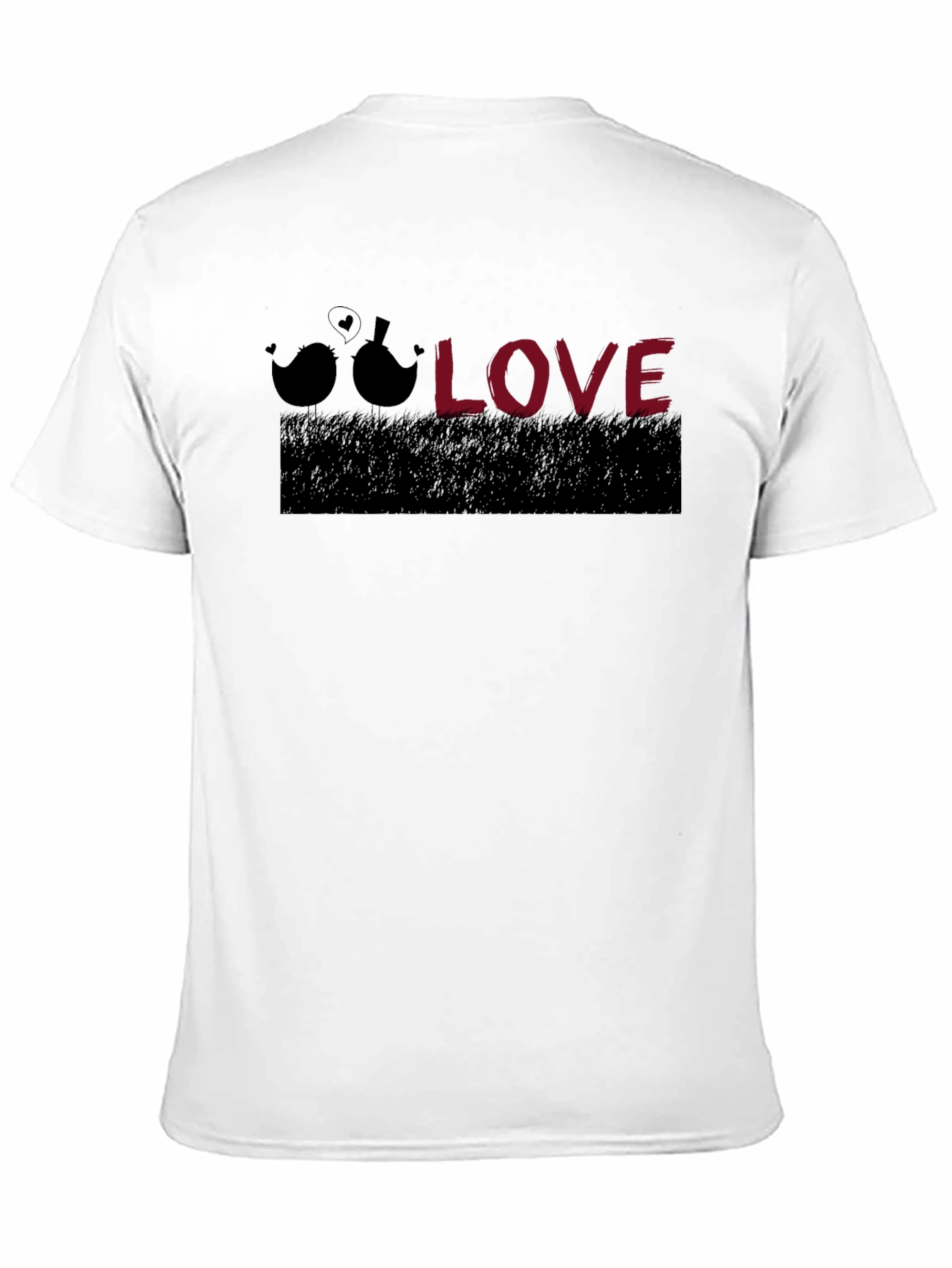 Love Birds Graphic Tee - Black Cotton T-Shirt