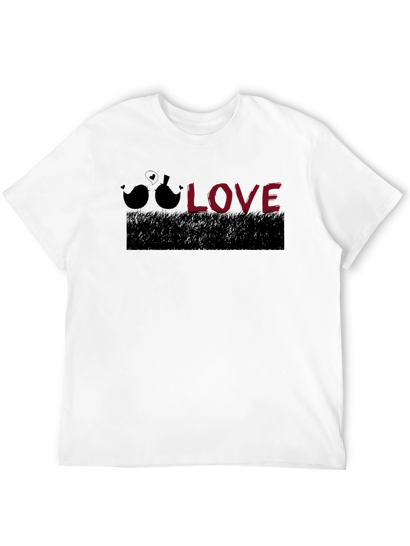 Love Birds Graphic Tee - Black Cotton T-Shirt