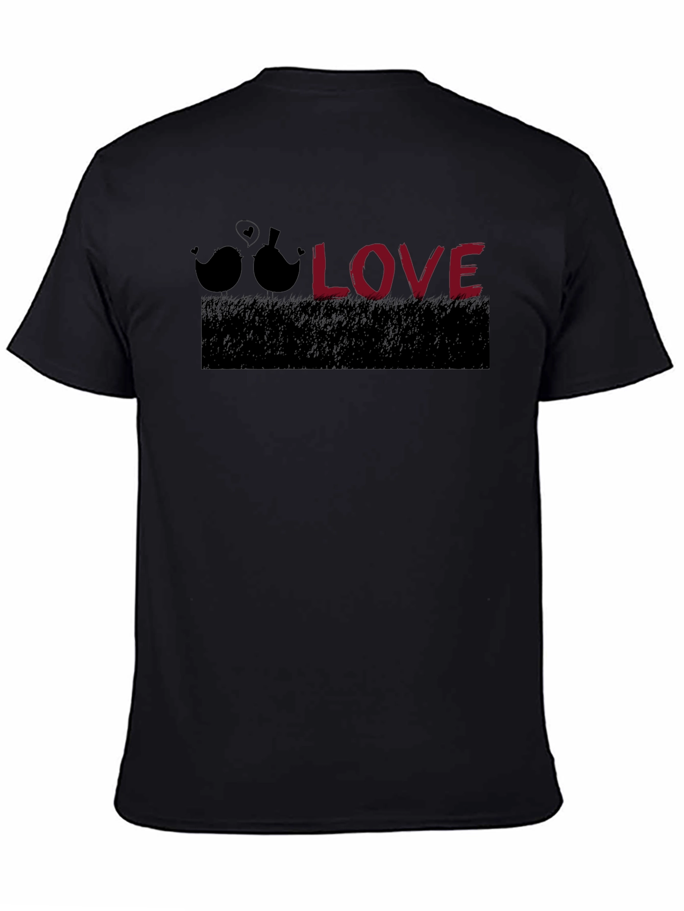 Love Birds Graphic Tee - Black Cotton T-Shirt
