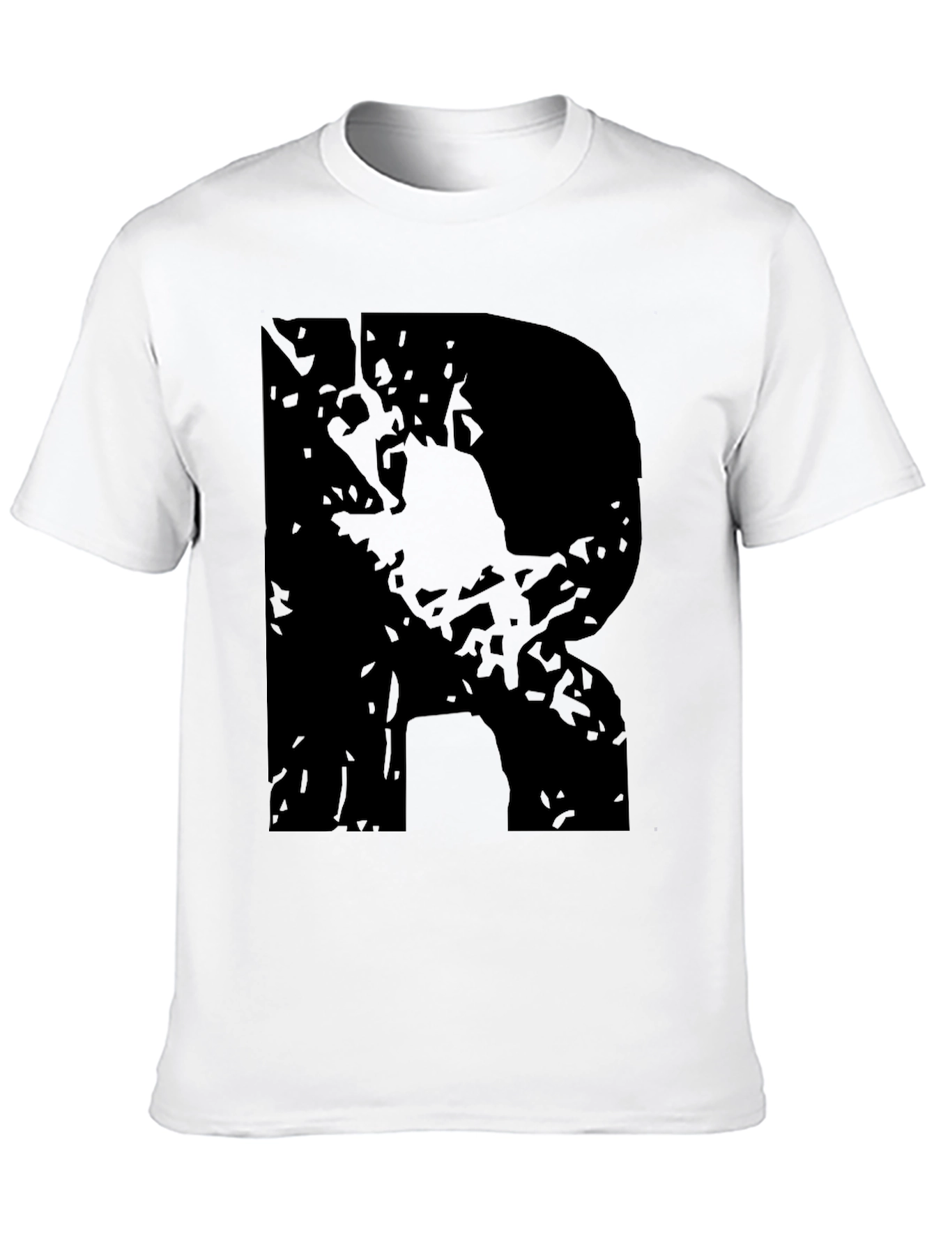 Black R Graphic Tee - Casual Style