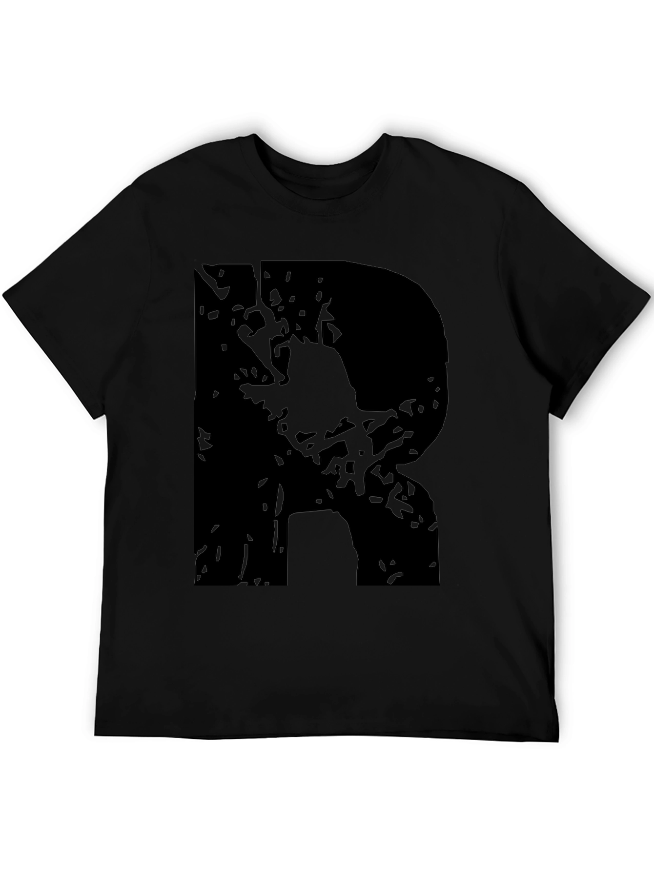Black R Graphic Tee - Casual Style