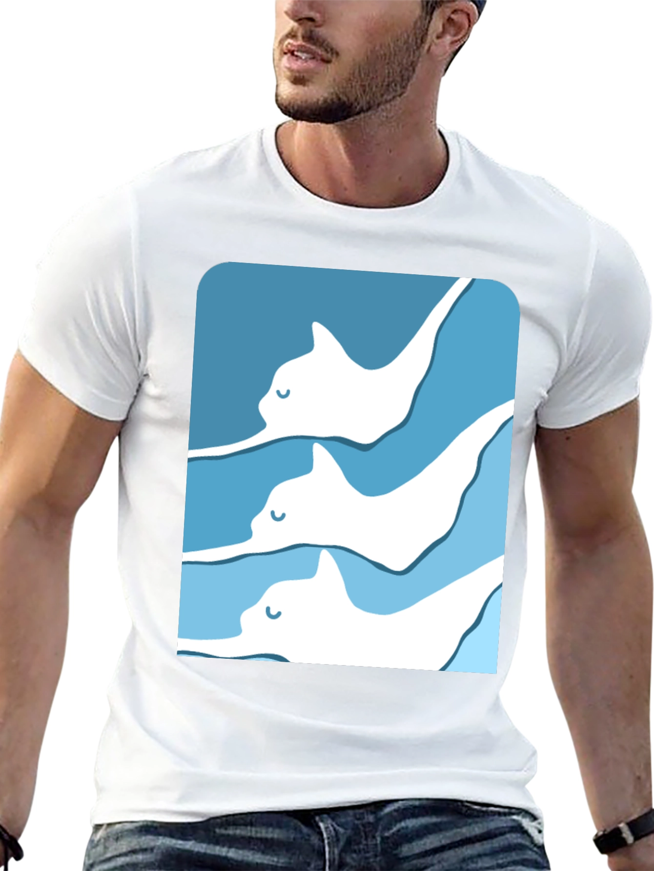 Manta Ray Graphic Tee - Cool Ocean Design T-Shirt