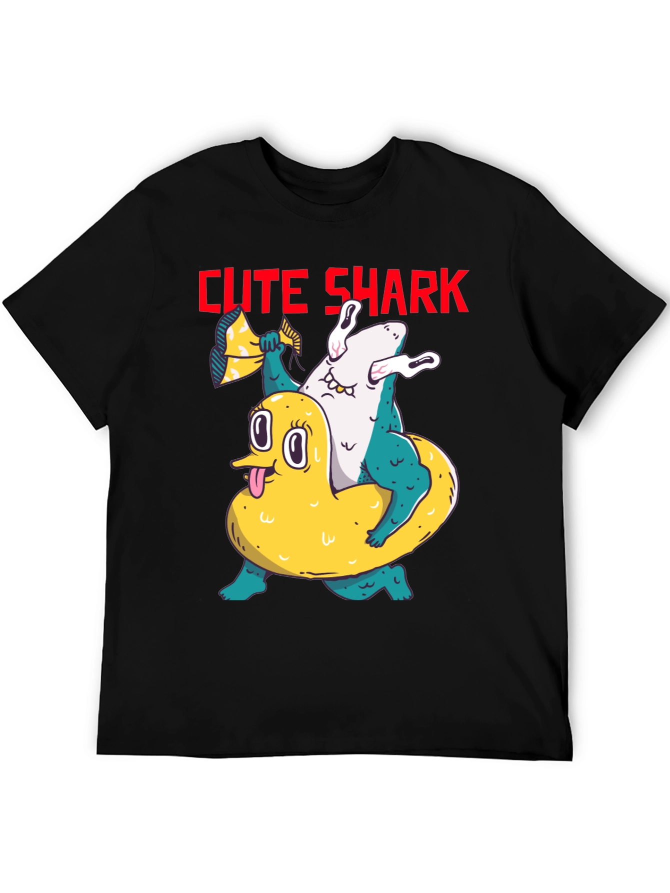 Cute Shark Graphic T-Shirt - Unisex Black Tee