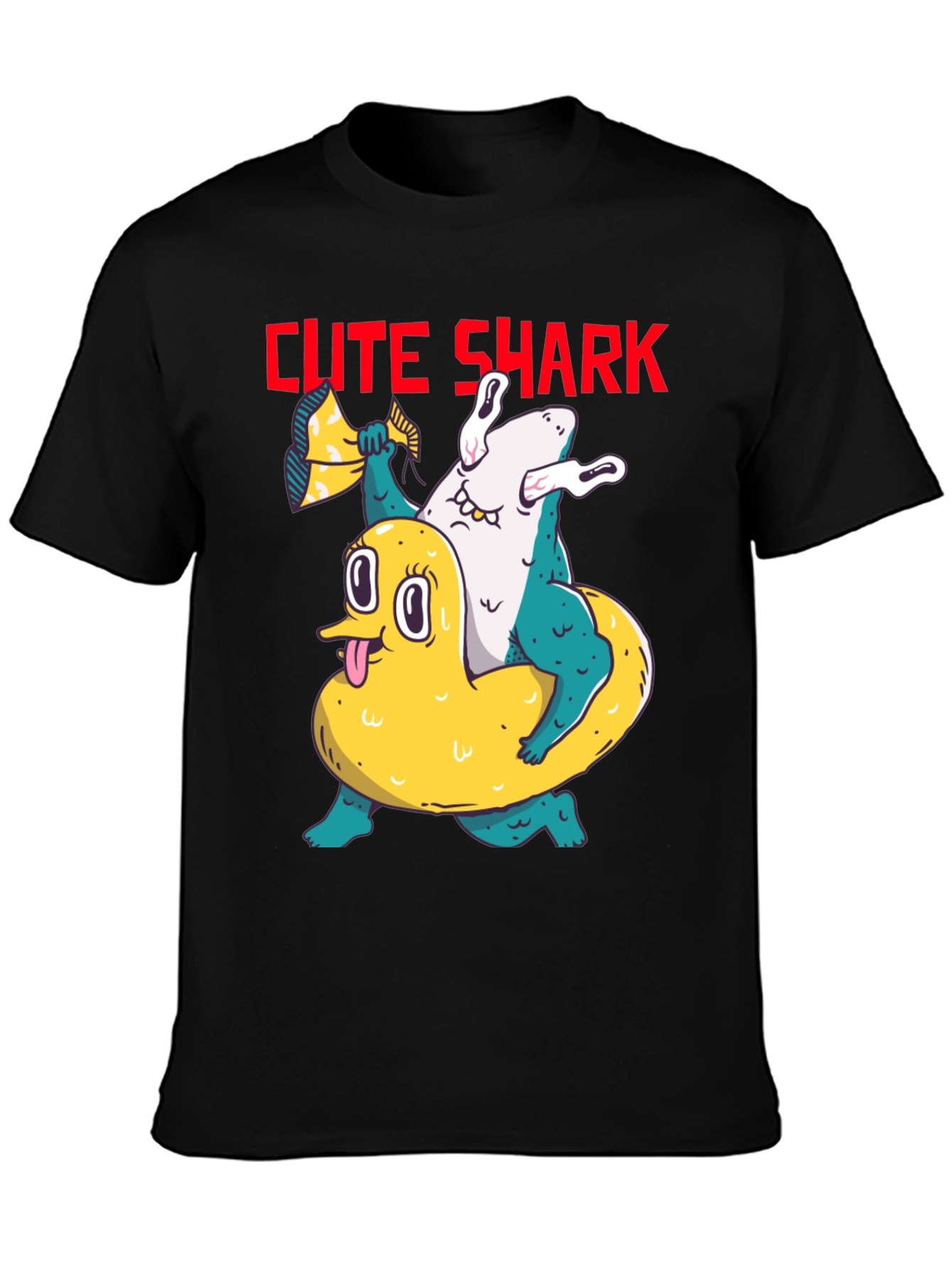 Cute Shark Graphic T-Shirt - Unisex Black Tee
