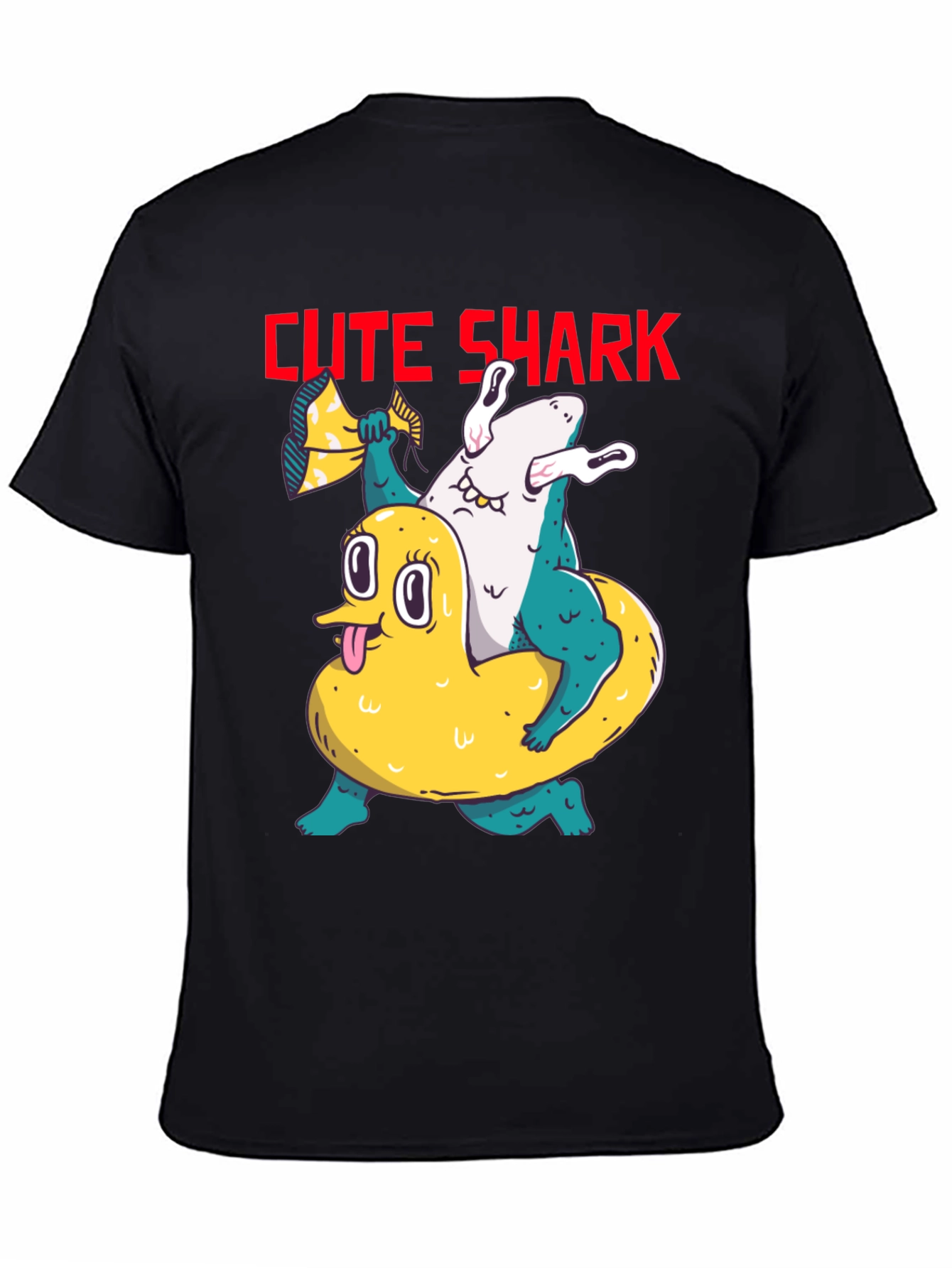 Cute Shark Graphic T-Shirt - Unisex Black Tee