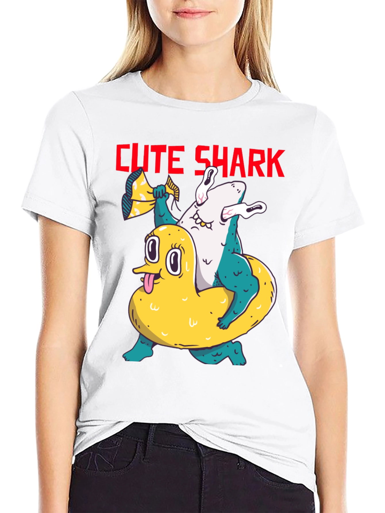 Cute Shark Graphic T-Shirt - Unisex Black Tee