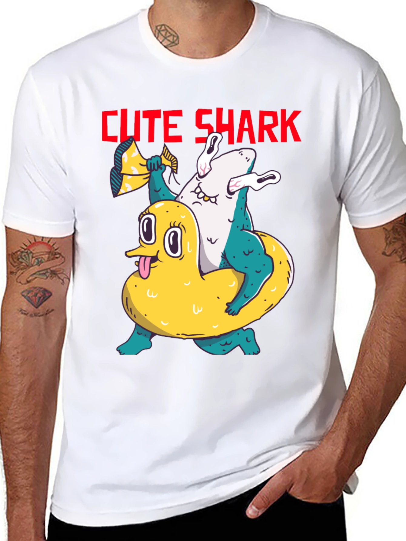 Cute Shark Graphic T-Shirt - Unisex Black Tee