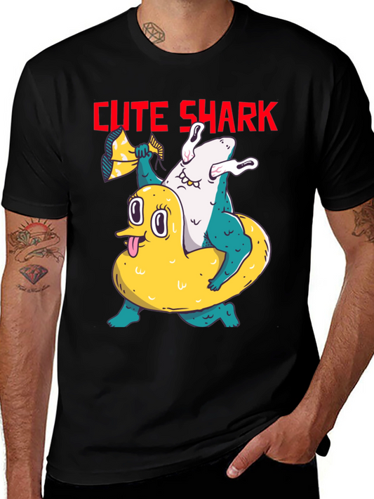 Cute Shark Graphic T-Shirt - Unisex Black Tee
