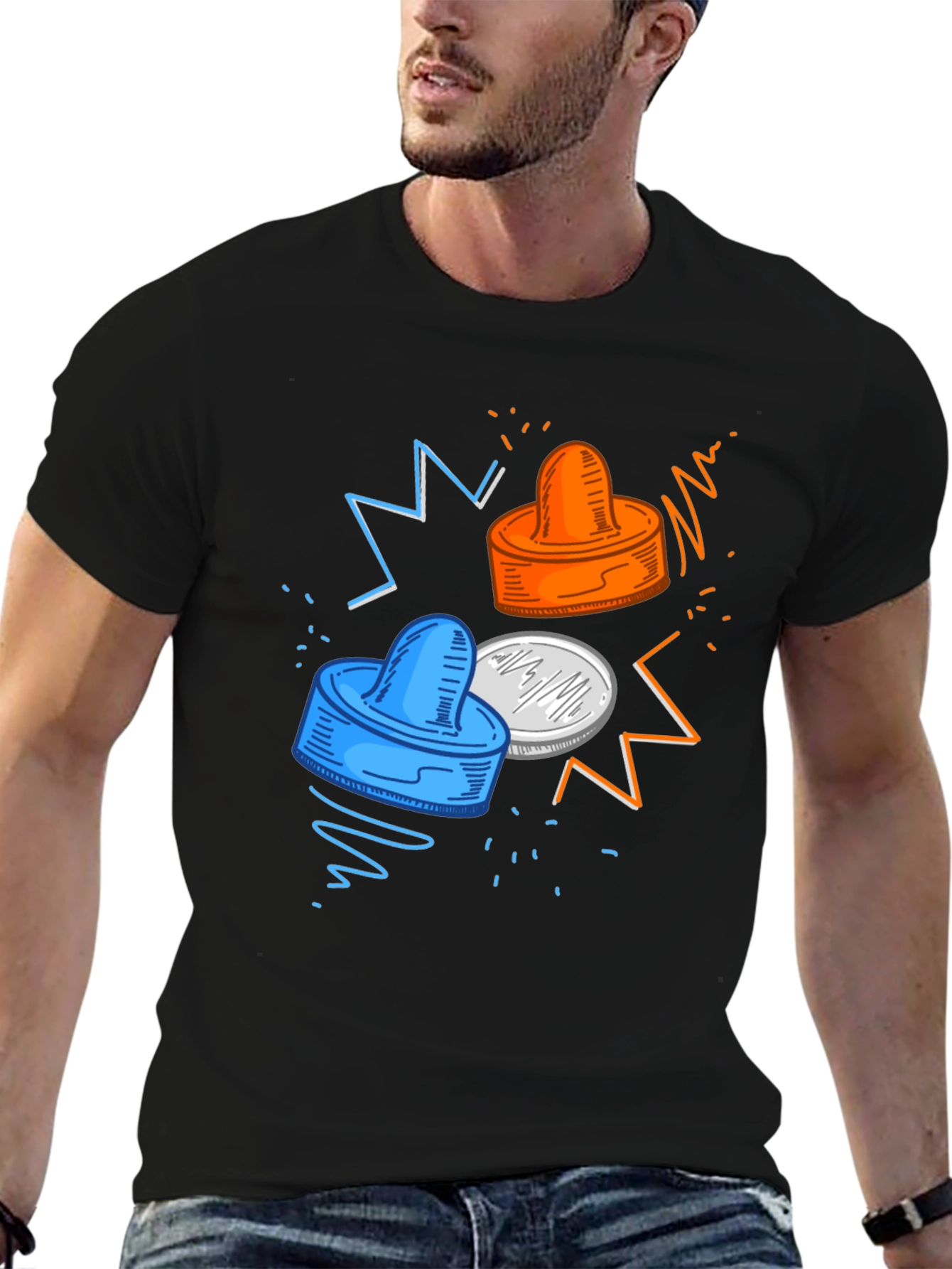 Air Hockey Graphic Tee - Unique Design