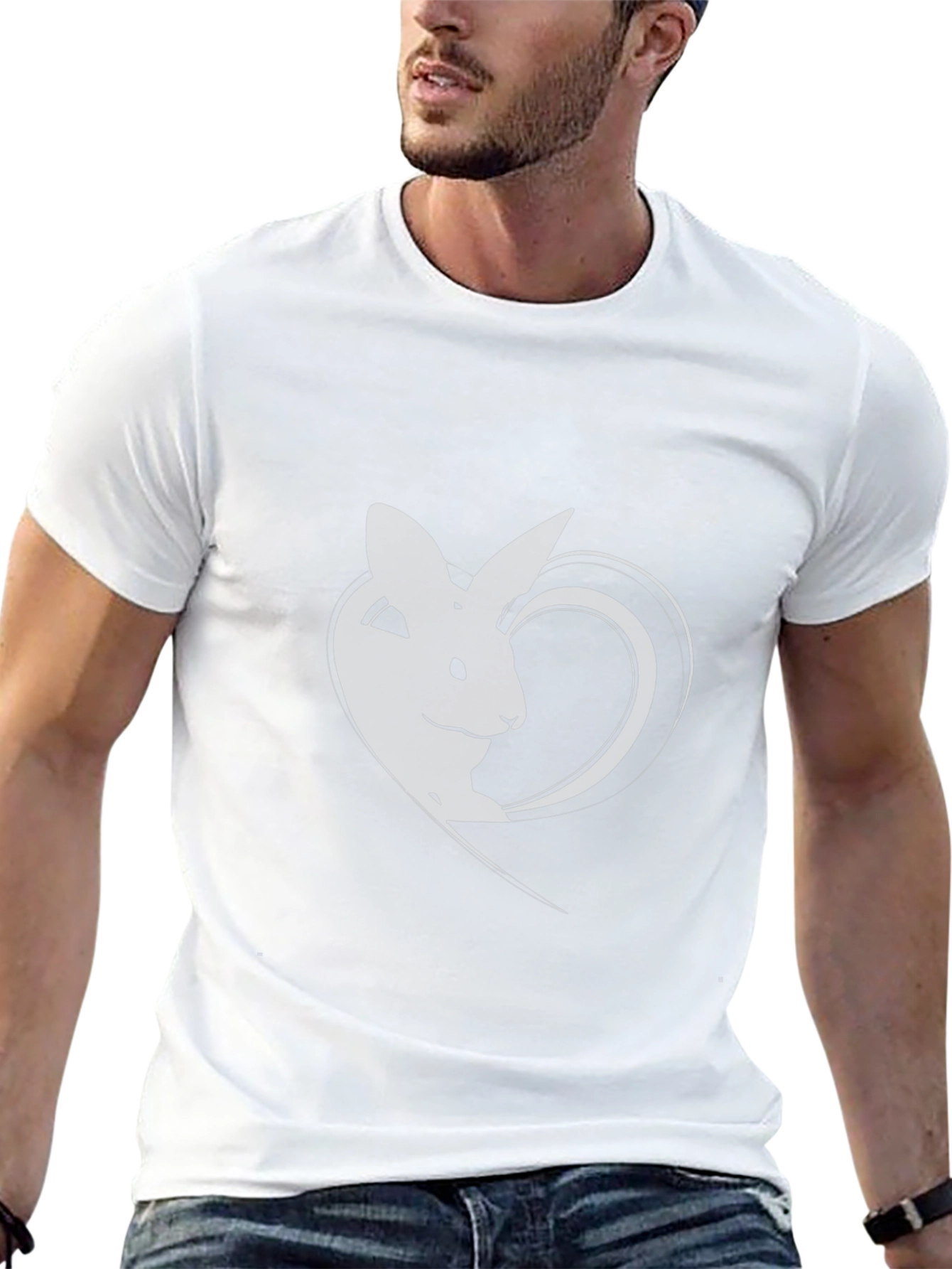 Rabbit Heart Graphic Tee - Soft Black Cotton