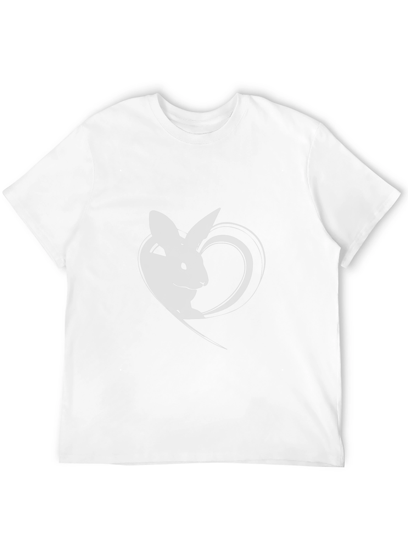 Rabbit Heart Graphic Tee - Soft Black Cotton