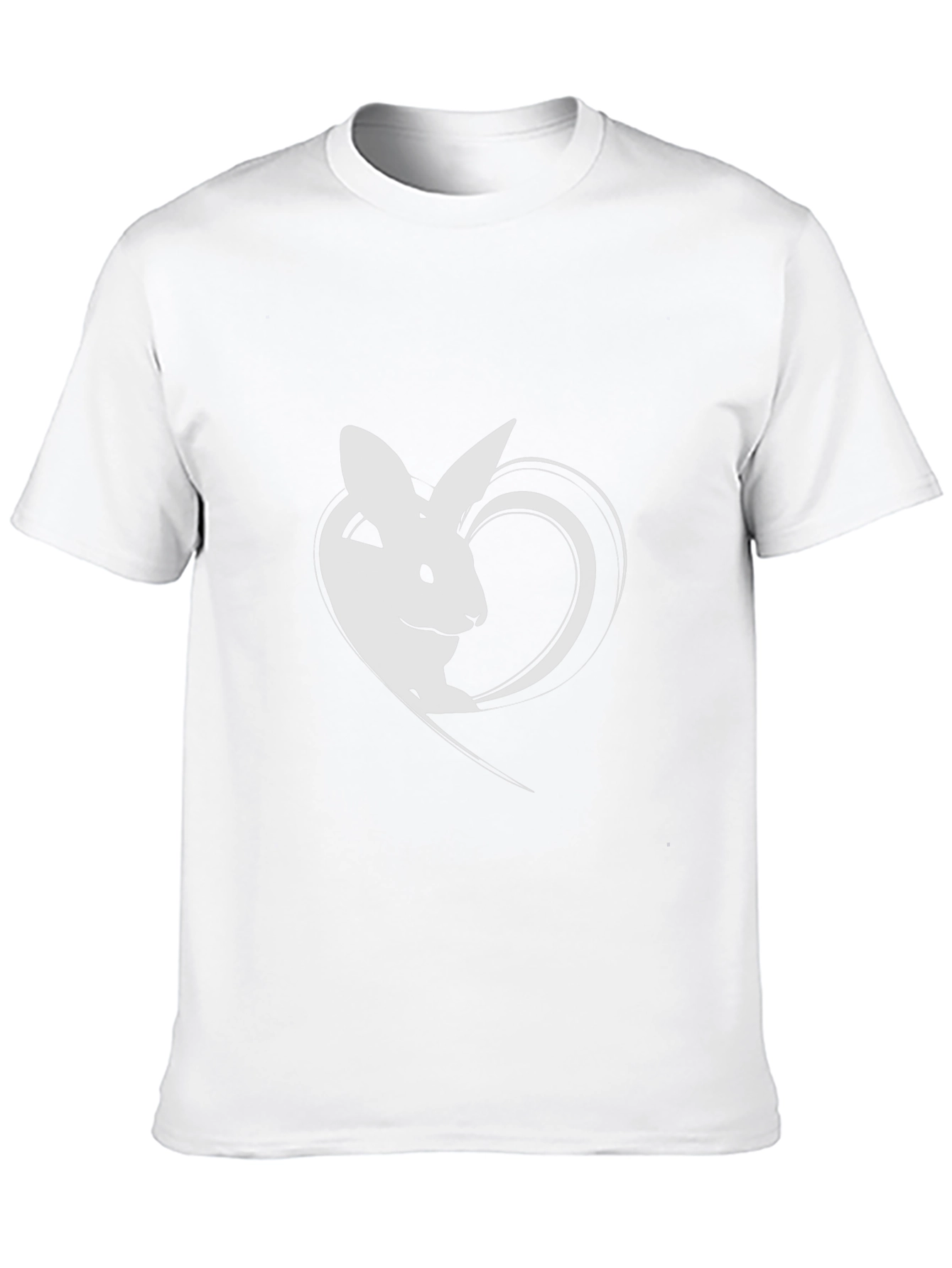 Rabbit Heart Graphic Tee - Soft Black Cotton