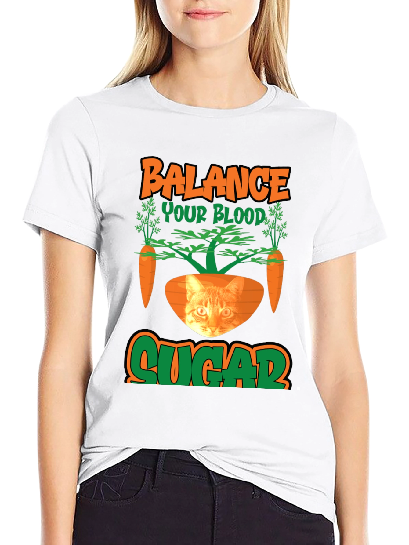Balance Blood Sugar Cat Carrot T-Shirt
