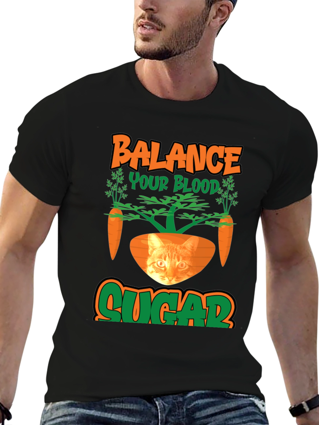 Balance Blood Sugar Cat Carrot T-Shirt