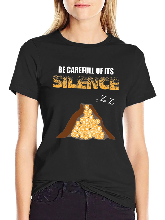 Bitcoin Silence Mens T-Shirt - Crypto Warning Tee