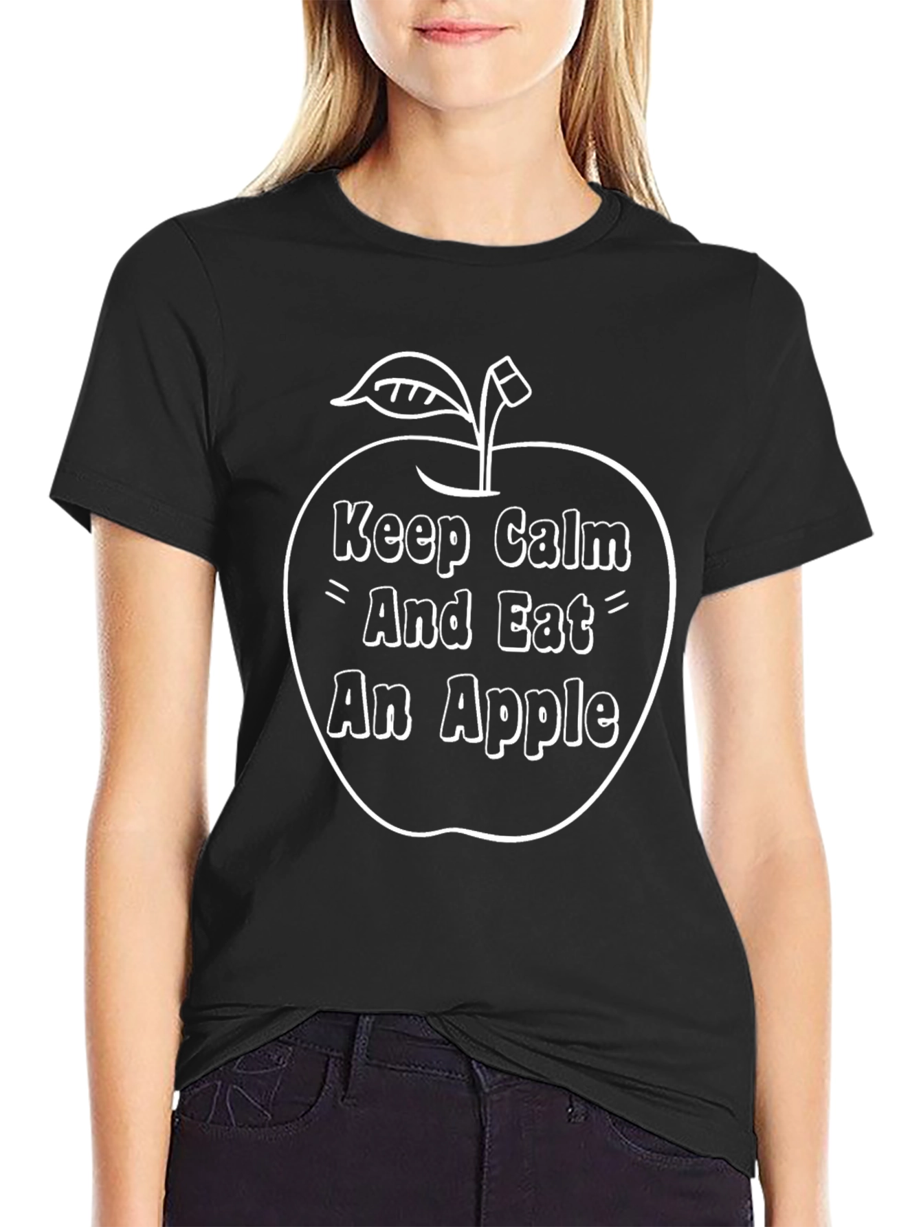 Keep Calm And Eat An Apple Graphic T-Shirt