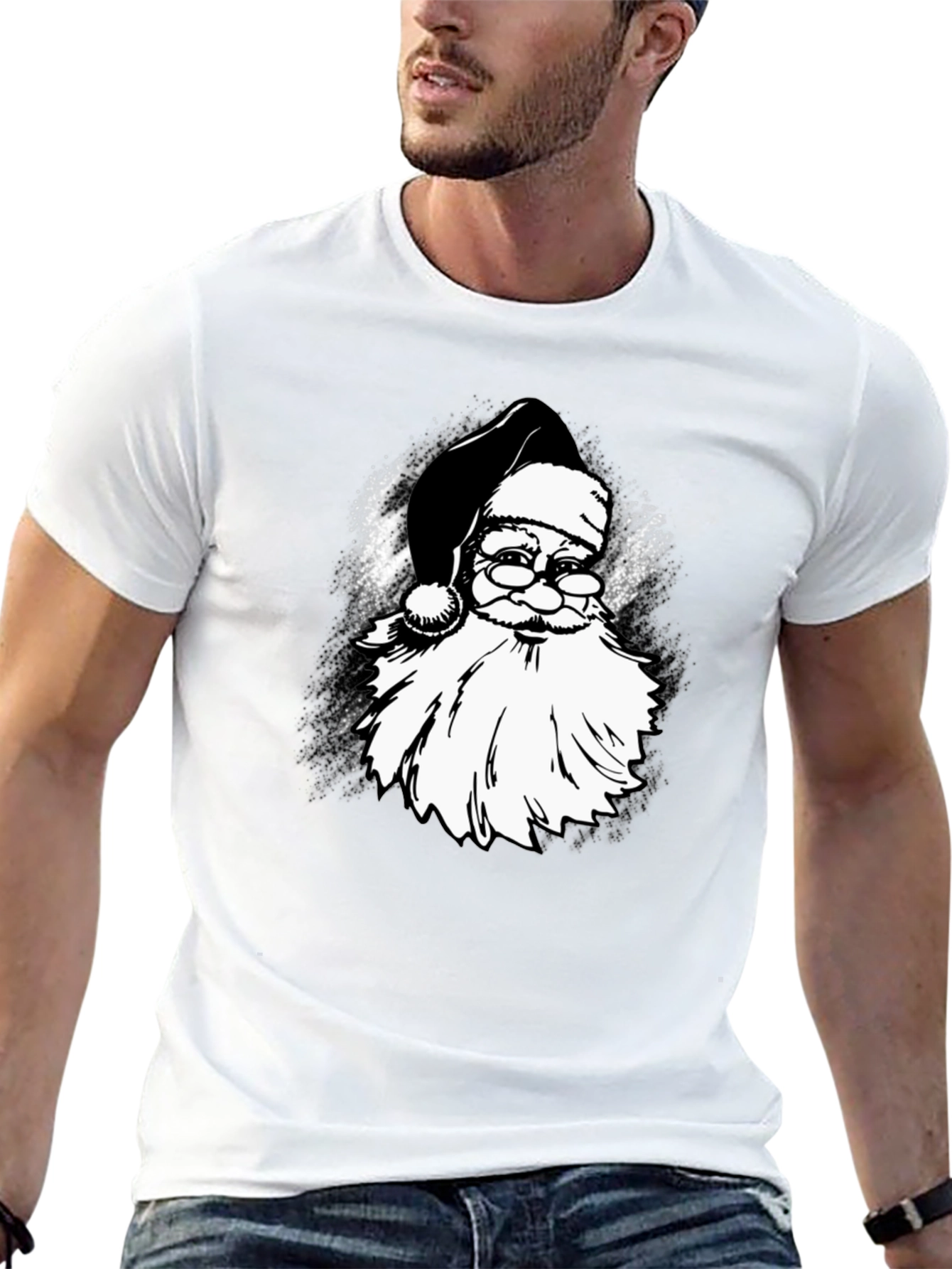 Santa Claus Black Graphic Tee
