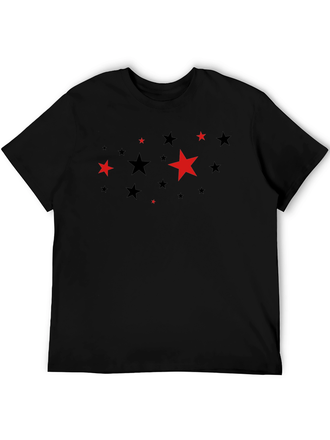 Starry Night T-Shirt: Black Crew Neck Tee