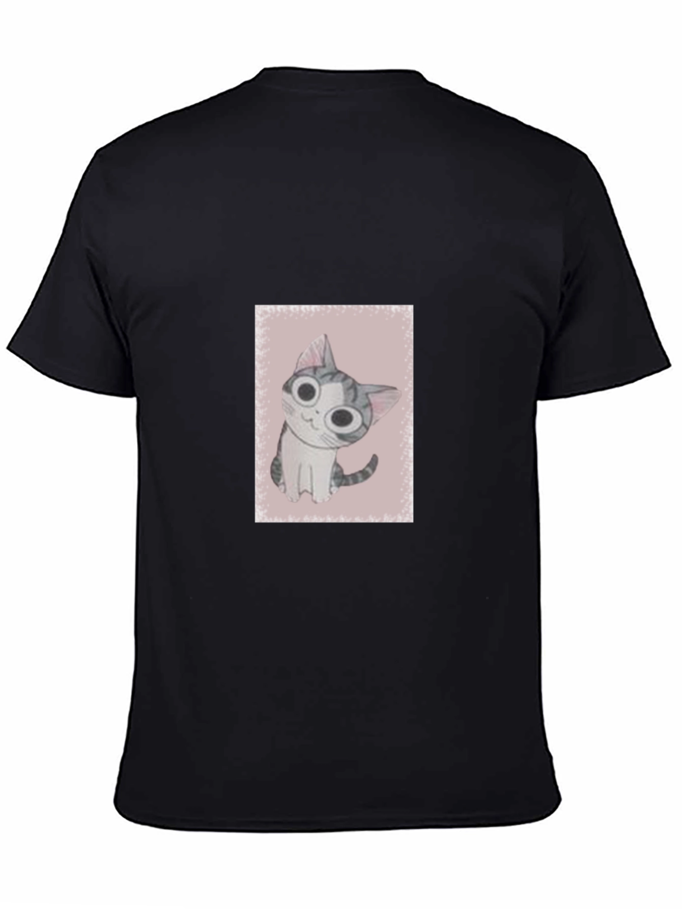 Cute Cat Graphic Black T-Shirt